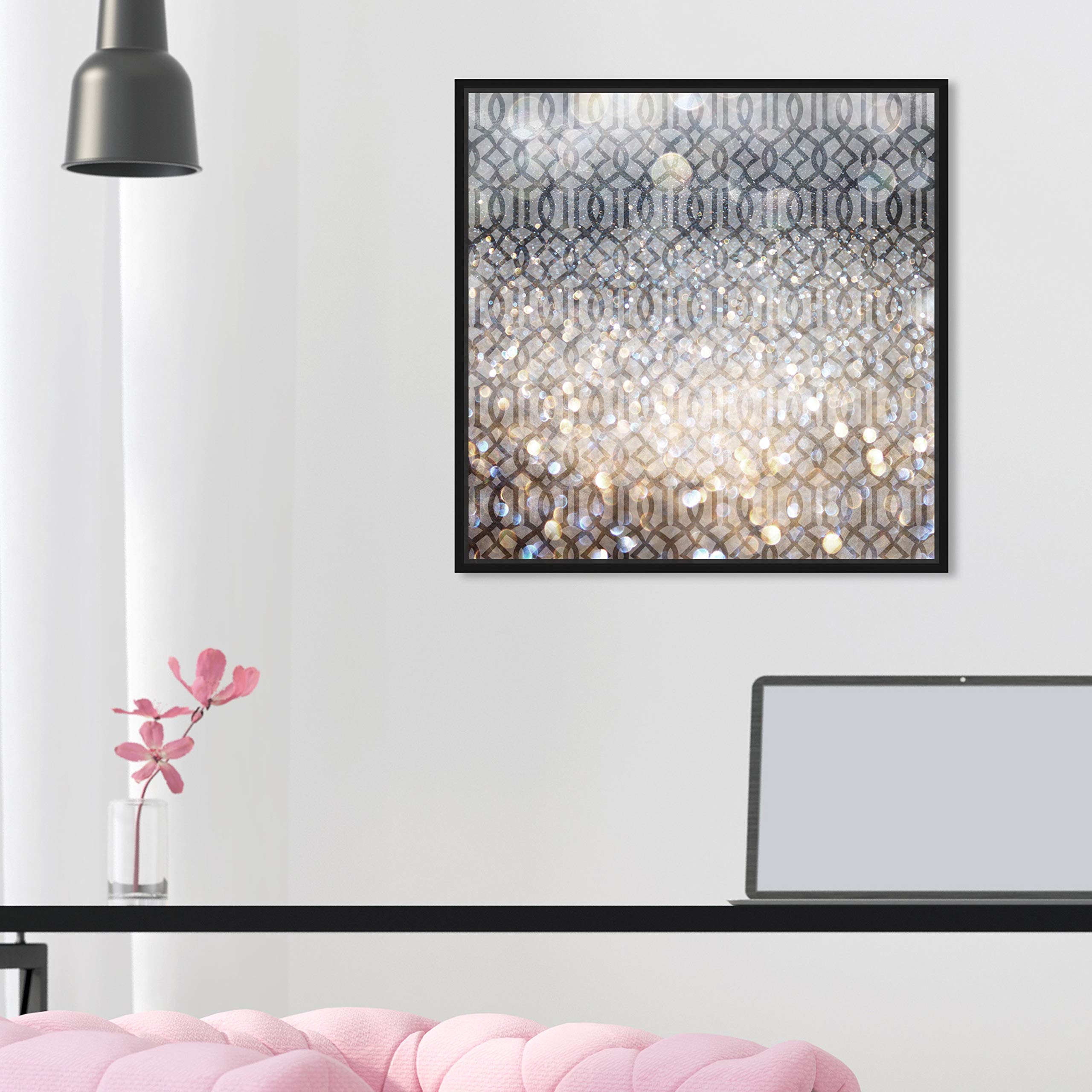 Abstract Framed Wall Art Canvas Prints 'Floresque' Floral Patterns - Modern Home & Office Decor for Living Room, Bedroom, Dining Area