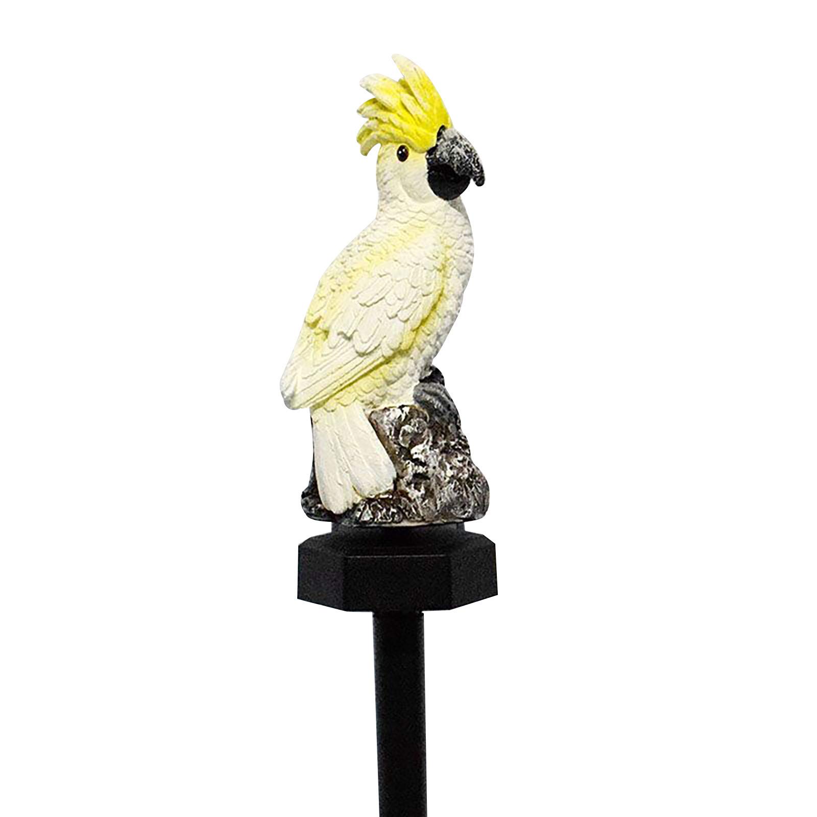 Solar Parrot Garden Light - 64wk65 Resin Decorative Outdoor Lawn & Landscape Lighting for Patio, Yard, and Garden Decor