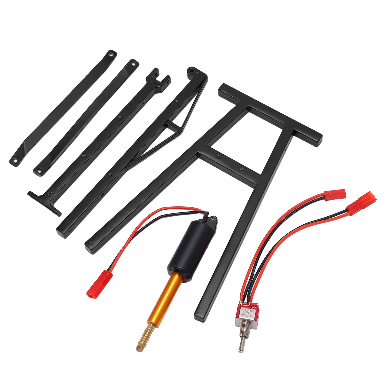 Shanrya 1/18 Scale RC Engine Crane - 300g Aluminum Alloy Remote Control Vehicle Jack with Strong Bearing - Black | for RC Car Repair, Model Building & DIY Projects