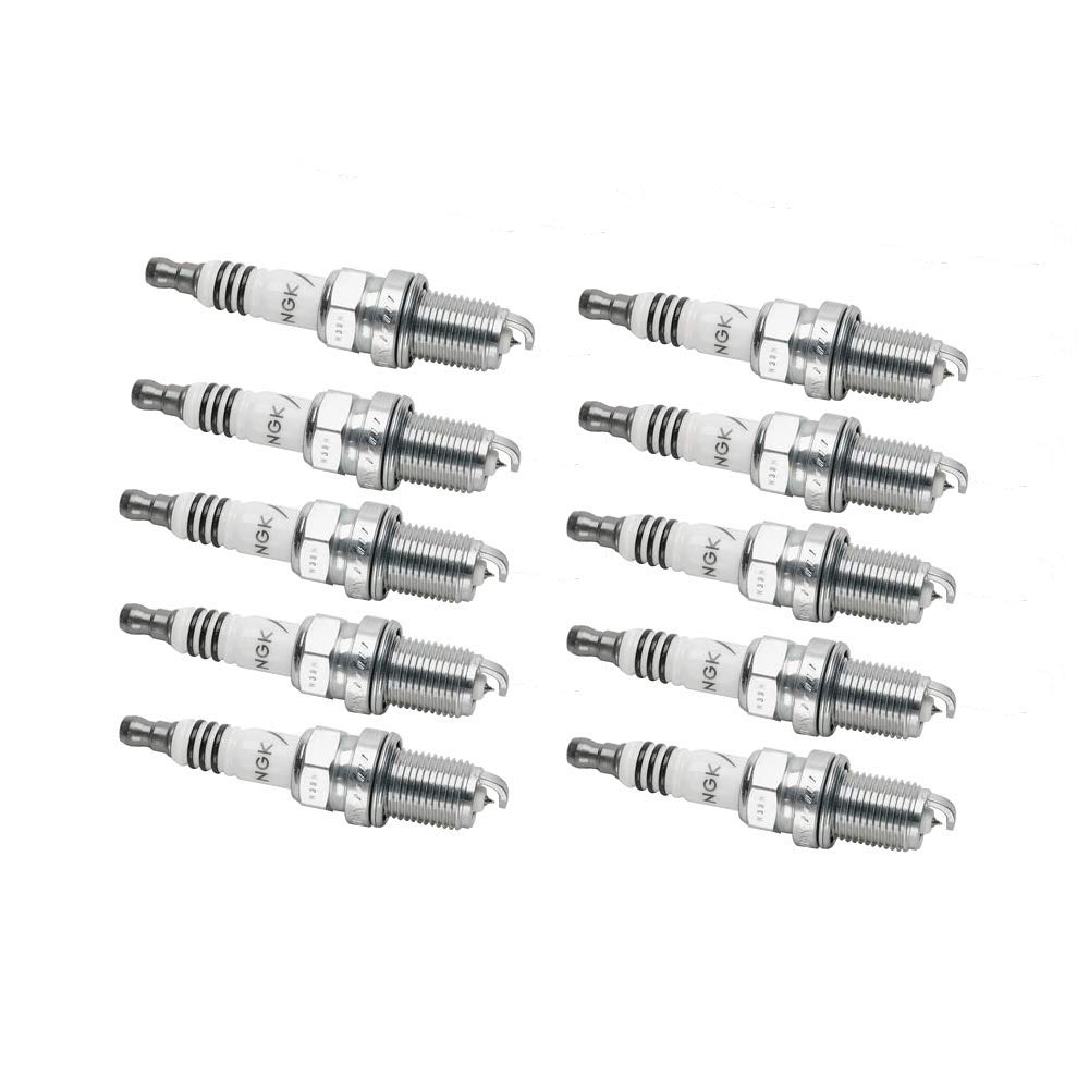 NGK Iridium Spark Plug TR55IX (10 Pack) - Compatible with FORD E-350 ECONOLINE CLUB WAGON XLT 1997-2002 6.8L/415 V10 Engine - High Performance Ignition for Smoother Acceleration & Better Fuel Efficiency - Perfect for Daily Commuting & Heavy-Duty Towing