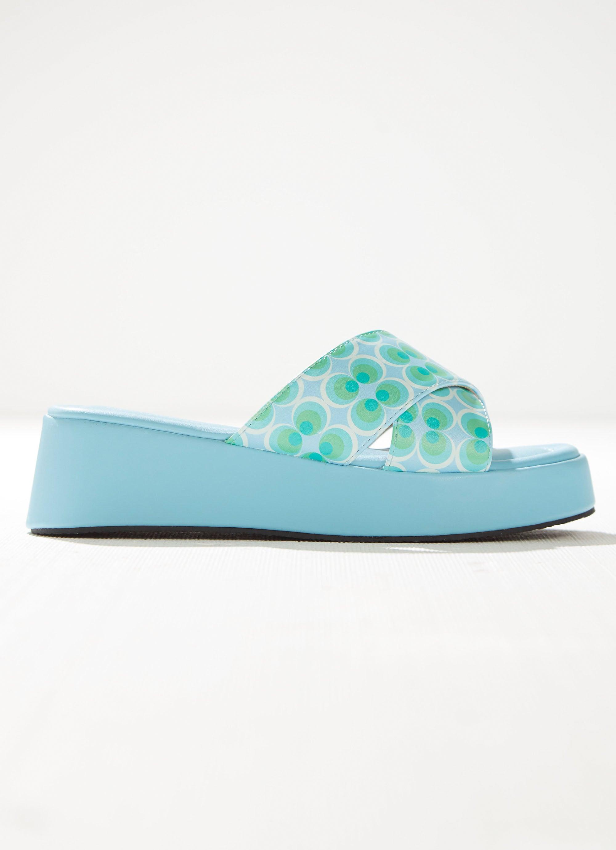 Fonda Cross Over Mule Slip-On Shoes for Women - Comfortable Seafoam Green Casual Sandals | Perfect for Beach, Vacation & Summer Outfits