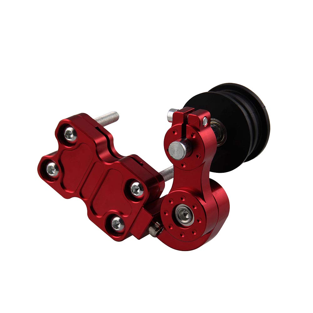 Universal Aluminum Chain Tensioner Adjuster - Automatic Motorcycle Chain Regulator for Dirt Bike, ATV, Motocross & Pit Bike (Red) | Perfect for Off-Road Riding & Trail Maintenance