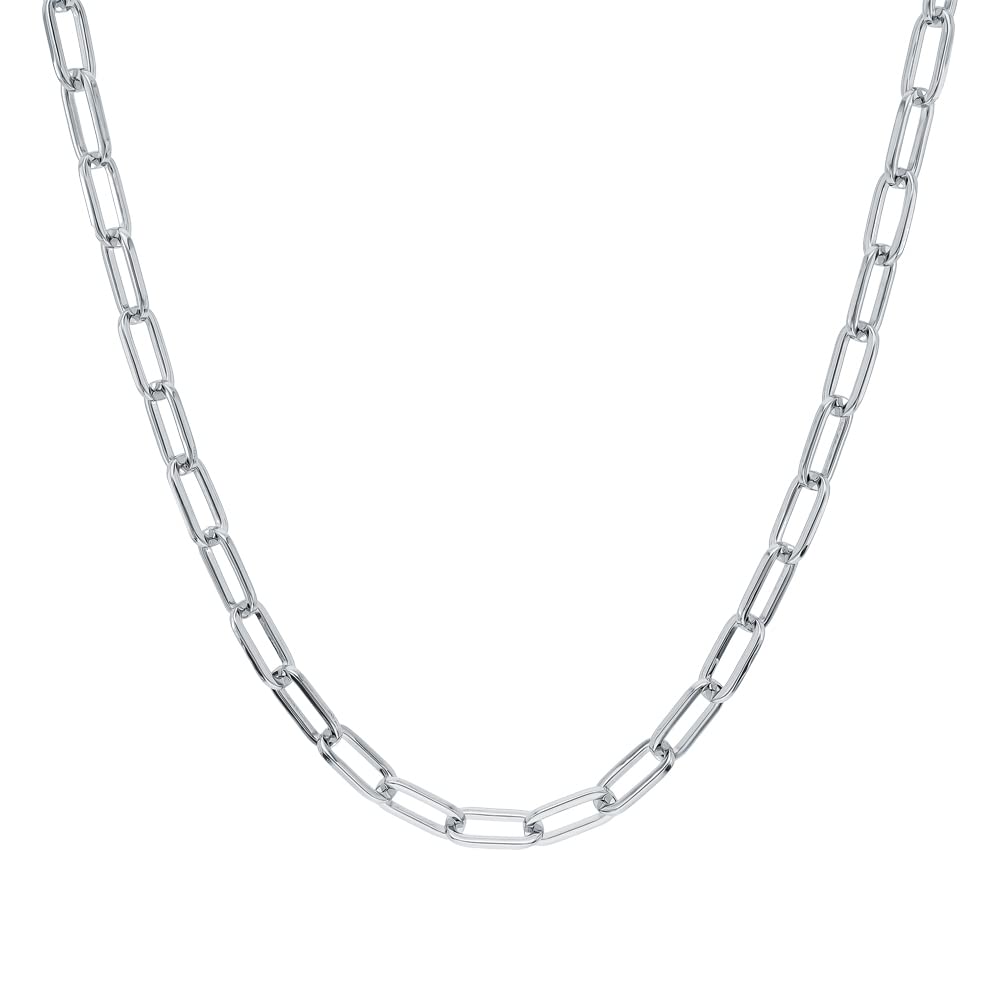 Savlano 925 Sterling Silver 6mm Solid Italian Diamond Cut Paperclip Link Chain Necklace for Women & Men - Elegant Unisex Jewelry Gift with Premium Box | Perfect for Weddings, Anniversaries & Everyday Wear | Made in Italy