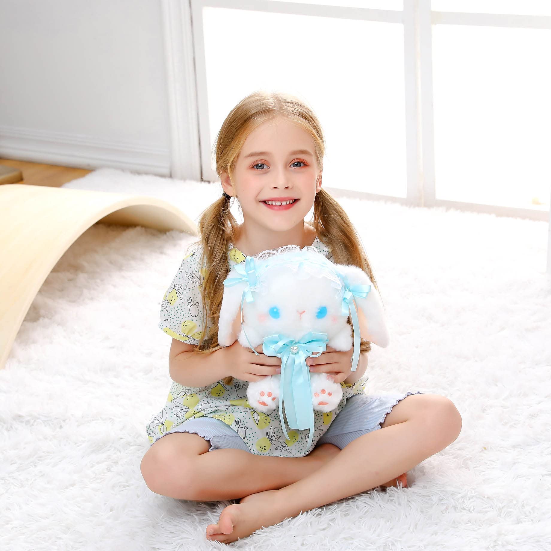 Cute 9-Inch Blue Lolita Bunny Plush Toy - Soft Stuffed Animal Doll for Kids, Perfect Gift for Children & Collectors - Great for Cuddling, Nursery Decor, and Birthday Presents