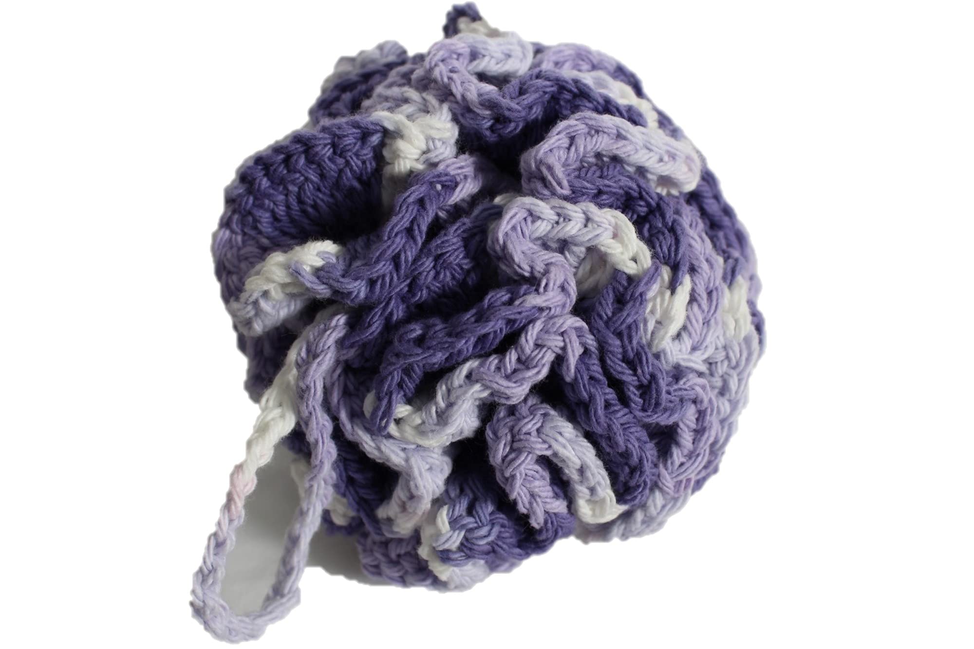 Luxury Body Shower Pouf Exfoliating Loofah - Soft Bath Sponge for Smooth Skin (Purple & White) | Perfect for Daily Shower, Spa & Gift Sets