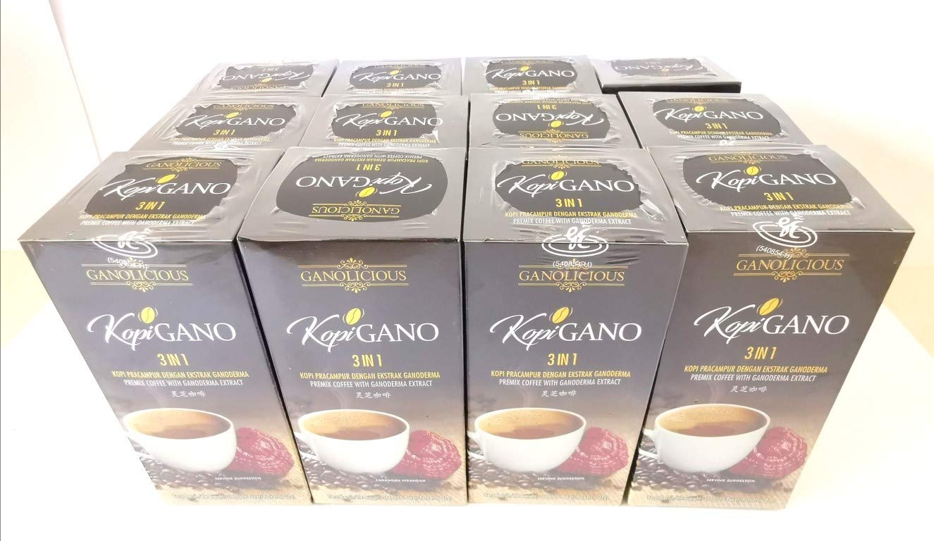 Gano Excel 20-Pack Ganoderma 3-in-1 Coffee - Premium Reishi Mushroom Coffee Blend for Energy & Immunity Boost - Perfect for Morning Routine, Office Work & Wellness Lifestyle