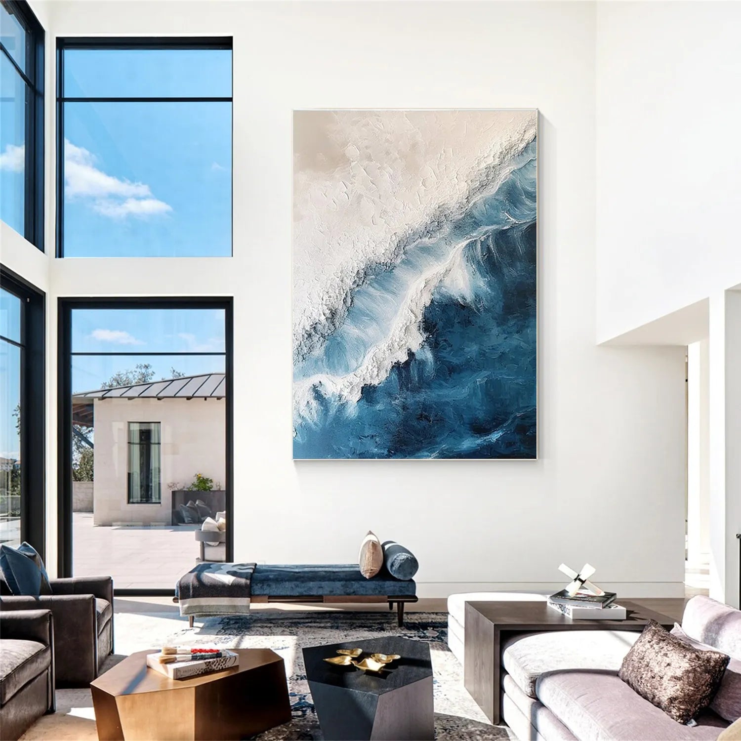 Ocean And Sky Painting #OS 204 - Stunning Seascape Wall Art for Home & Office Decor - Perfect for Living Room, Bedroom or Beach House