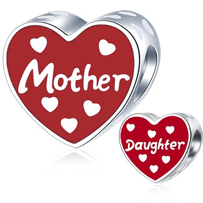 Mother Daughter Heart Charms