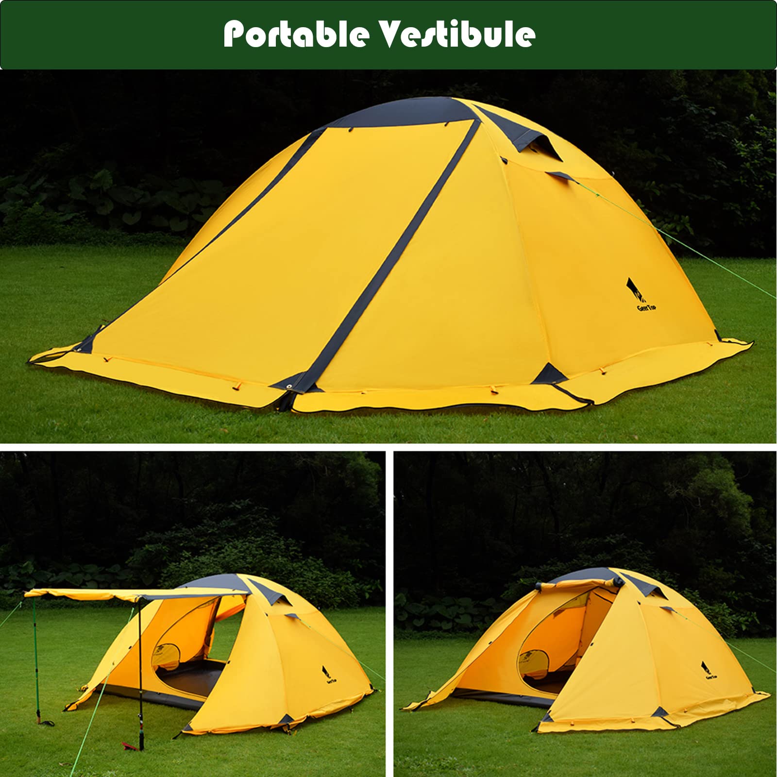 GEERTOP 4 Person 4 Season Waterproof Camping Tent - Double Layer Lightweight Family Tent for Hiking, Backpacking & Outdoor Adventures - Perfect for Camping Trips, Family Gatherings & Wilderness Exploration