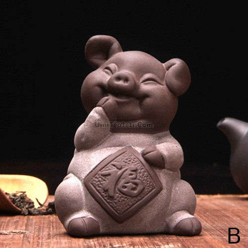 Adorable Pig-Shaped Tea Pet - Ceramic Tea Companion for Gongfu Tea Ceremony | Perfect Gift for Tea Lovers & Feng Shui Decor