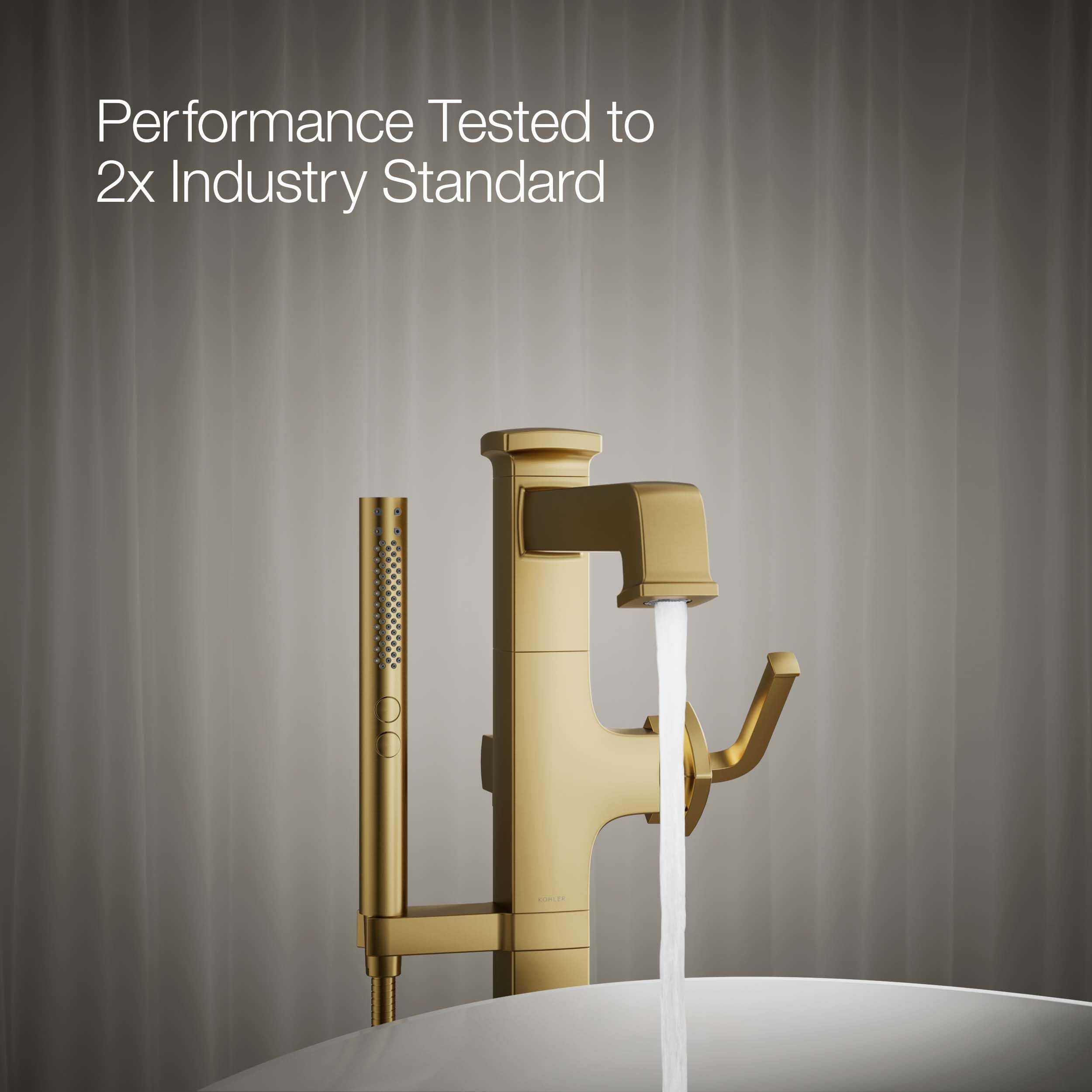 KOHLER RIFF® Freestanding Bathroom Faucet Trim - Modern Matte Black Bathroom Sink Faucet for Vanity, Vessel Sink, and Luxury Home Decor