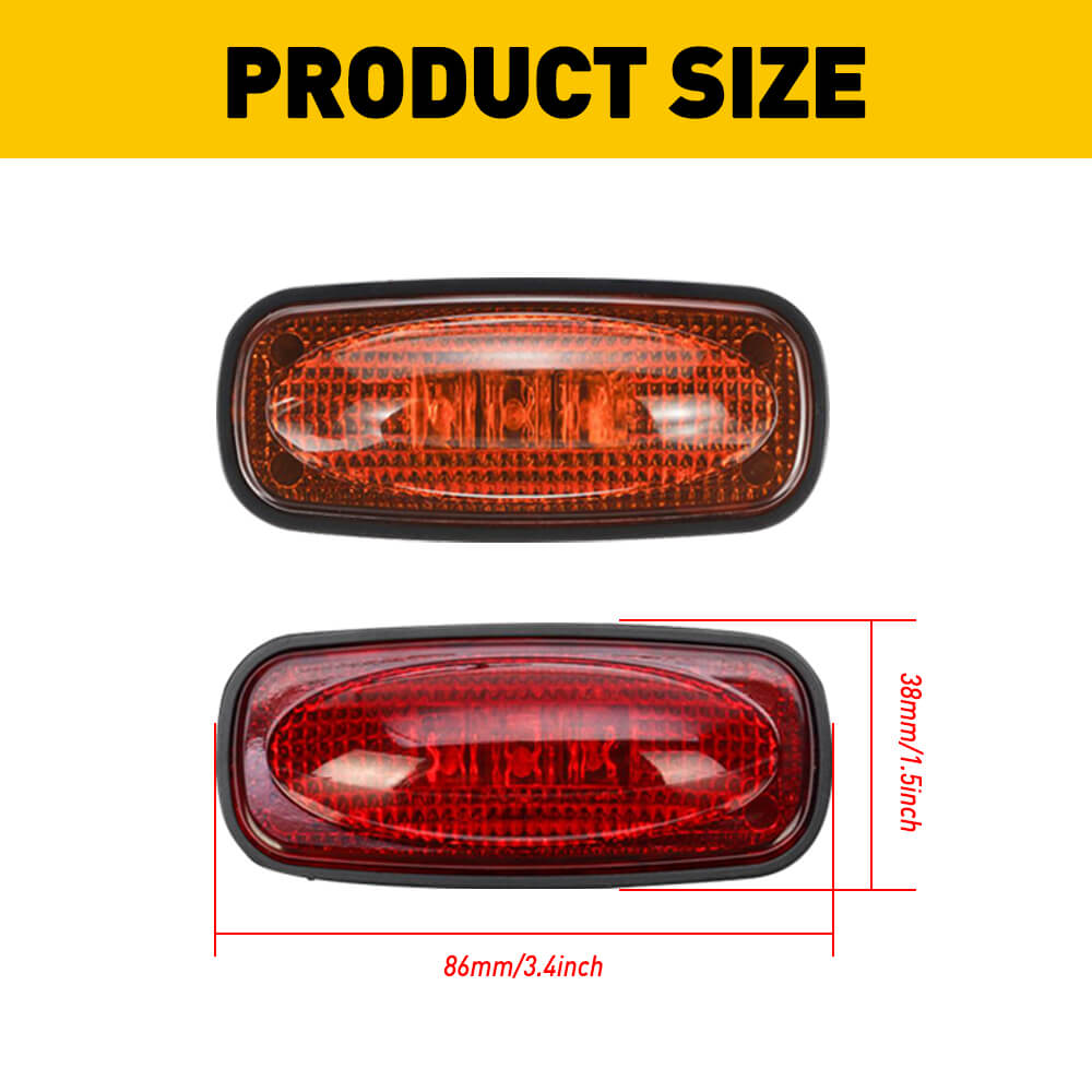 2003-2018 Dodge RAM 2500 3500 Red & Yellow LED Fender Side Marker Lights - Durable Replacement for Enhanced Visibility & Safety in Low Light Conditions