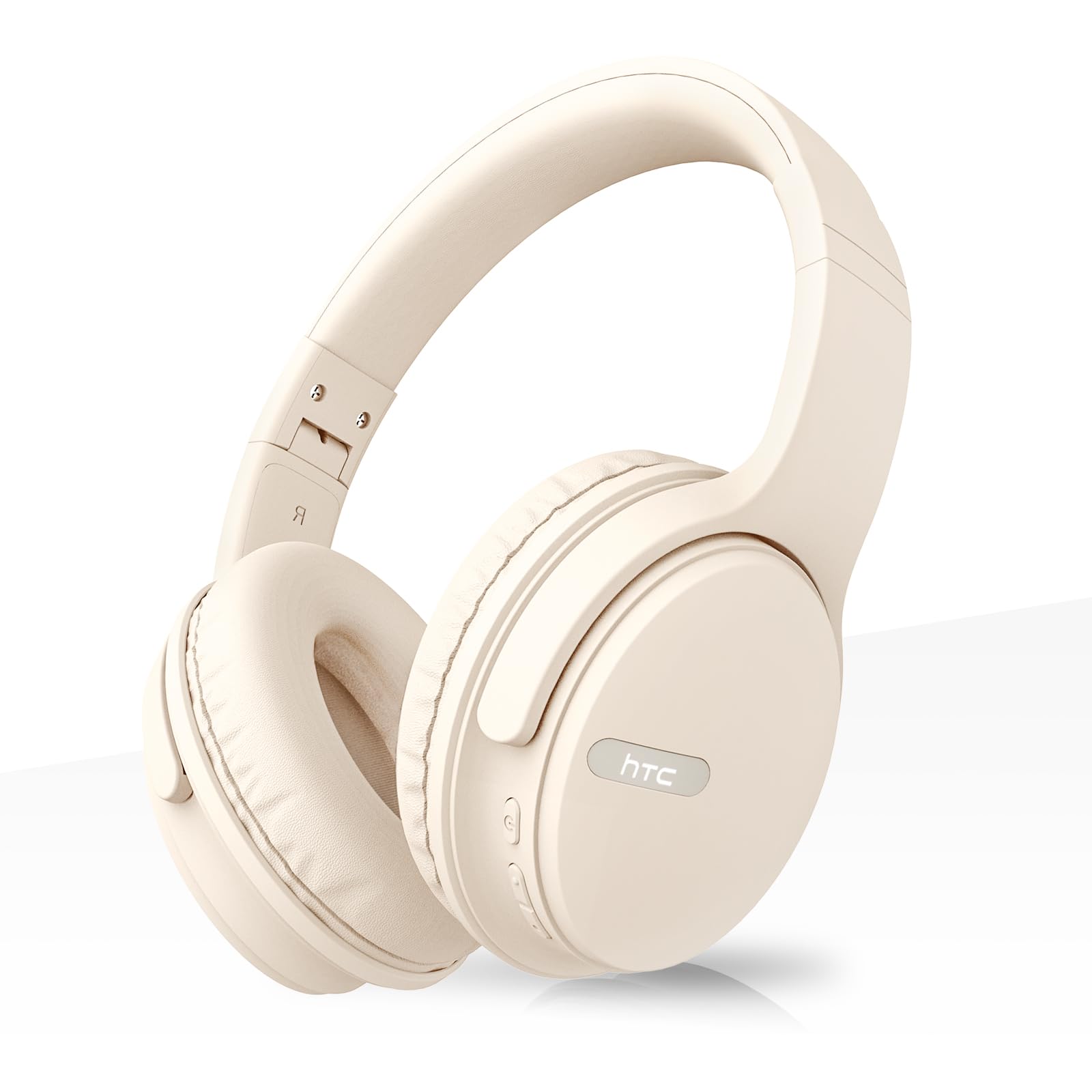 HTC Wireless Bluetooth Over-Ear Headphones with Built-in Mic, Foldable Lightweight HiFi Stereo Headset for Travel, Work, Gaming - Compatible with Laptop, PC, Cellphone (Black) - Perfect for Commuting, Office & Home Entertainment