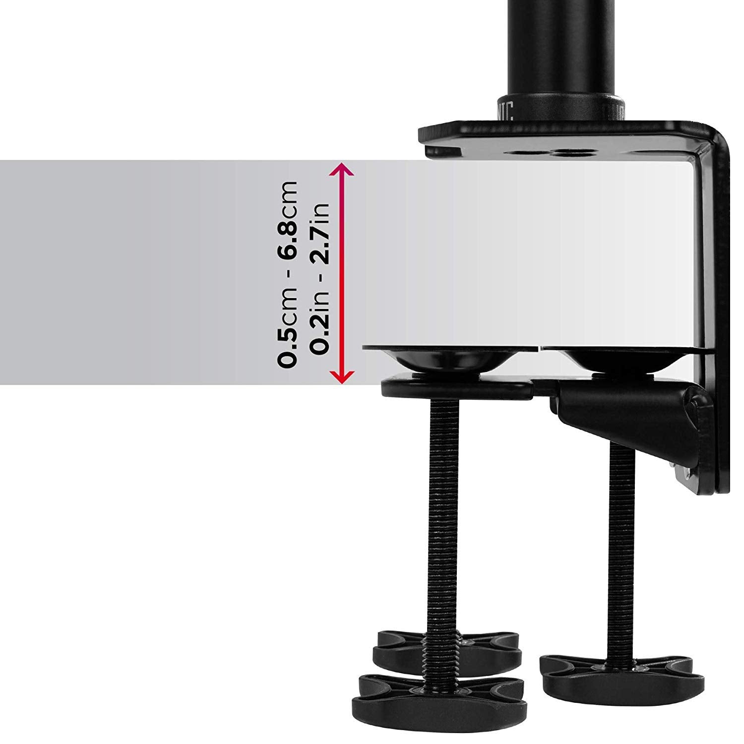 Duronic DM453 Triple Monitor Arm Stand - Heavy Duty Steel Desk Mount for 3 Screens 15-27