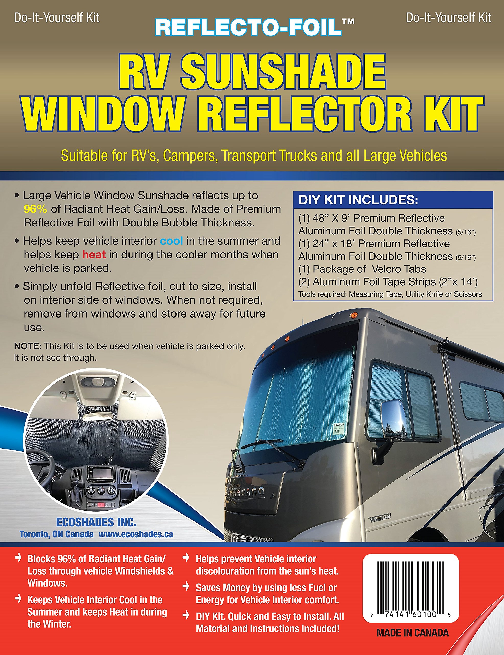 RV Sunshade Window Reflector Kit - UV Protection & Heat Blocking for Campers, Trailers, and Motorhomes | Perfect for Summer Travel & Outdoor Adventures