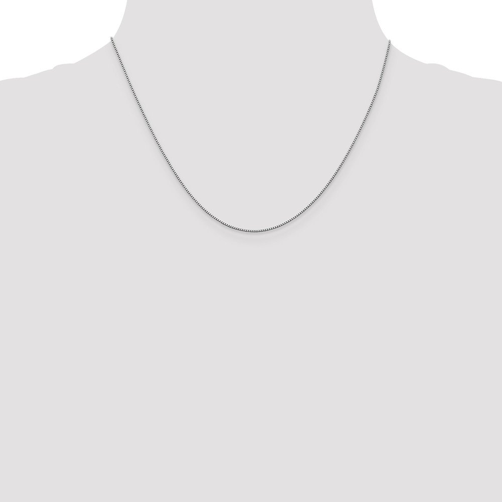 18K White Gold 0.70mm Box Chain Necklace with Lobster Clasp - Dainty Minimalist Jewelry for Women - Perfect for Everyday Wear, Gifts & Special Occasions