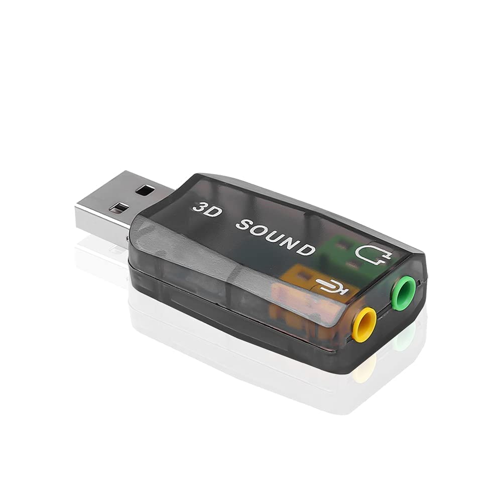 AdzMozi® 3D Sound Channel 5.1 USB Audio Controller - External Sound Card with 2 Channel for PC, Laptop, Computer | Perfect for Gaming, Music Production & Home Theater Systems