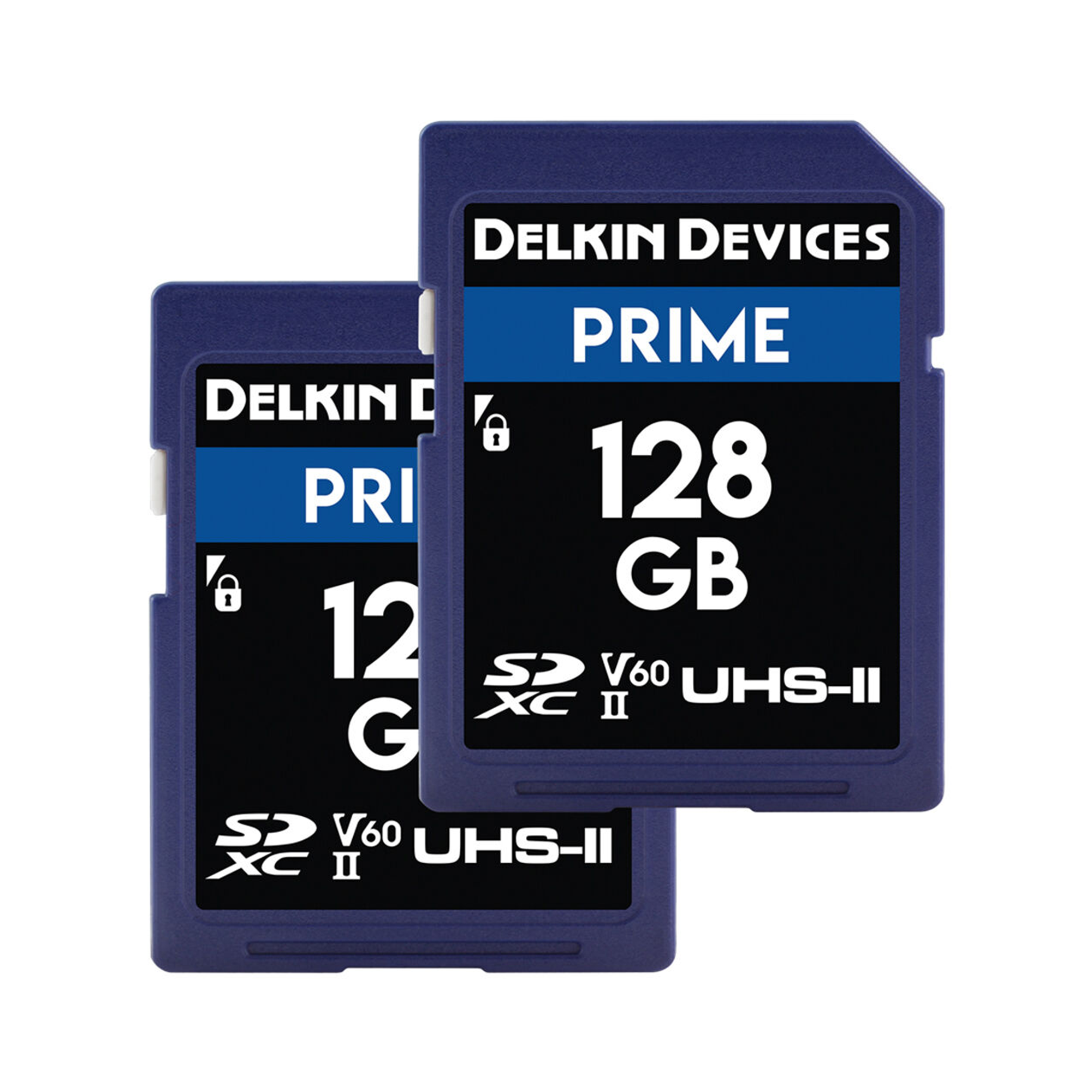 Delkin Devices 128GB Prime UHS-II SDXC Memory Card (2 Pack) - High Speed for DSLR, Mirrorless Cameras & 4K Video Recording