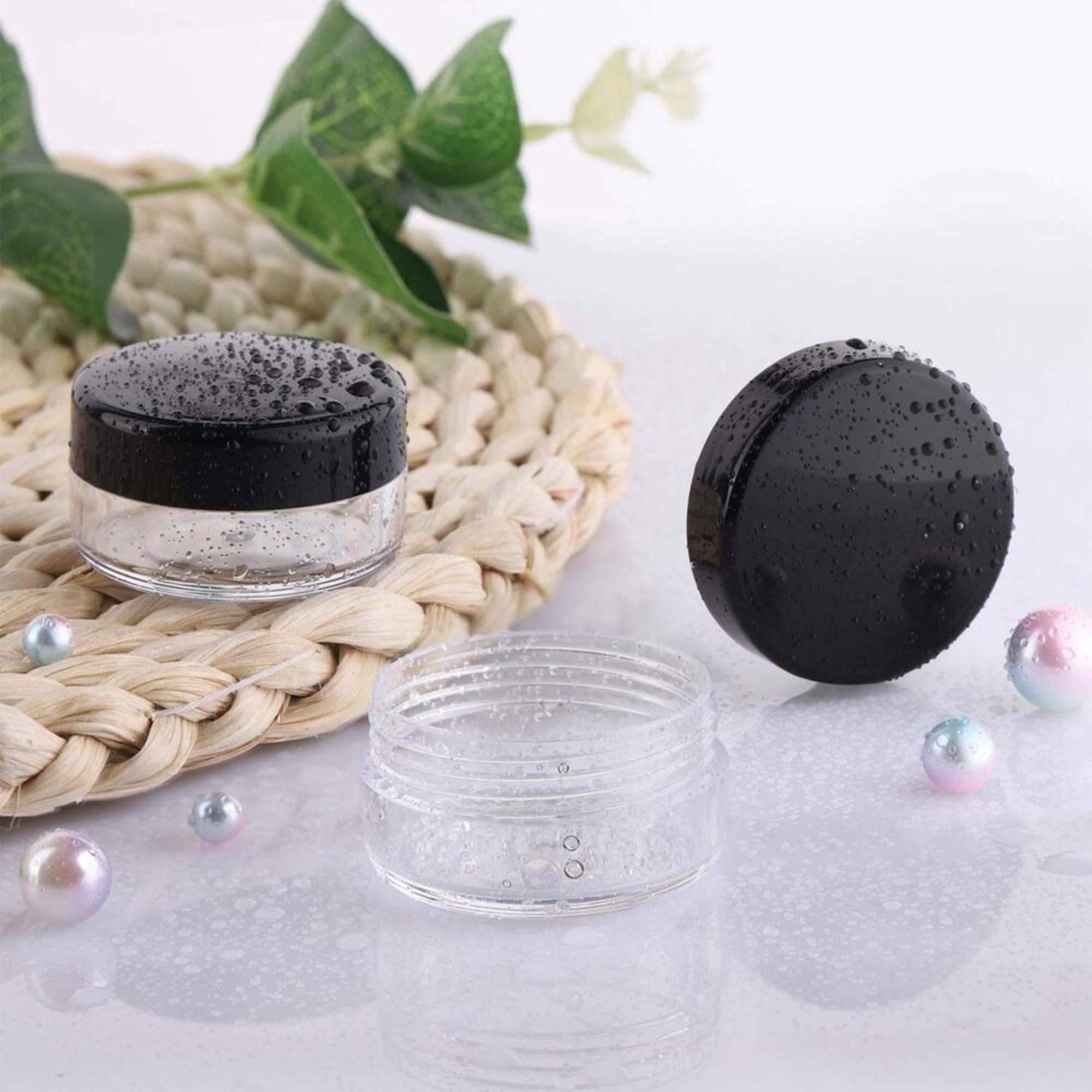 Hian Crystal Clear Cosmetic & Bath Storage Jars - 15g Leakproof Travel Containers for Makeup, Creams, Lip Balms, Bath Salts - Perfect for Home Organization & DIY Beauty Products (Set of 6)