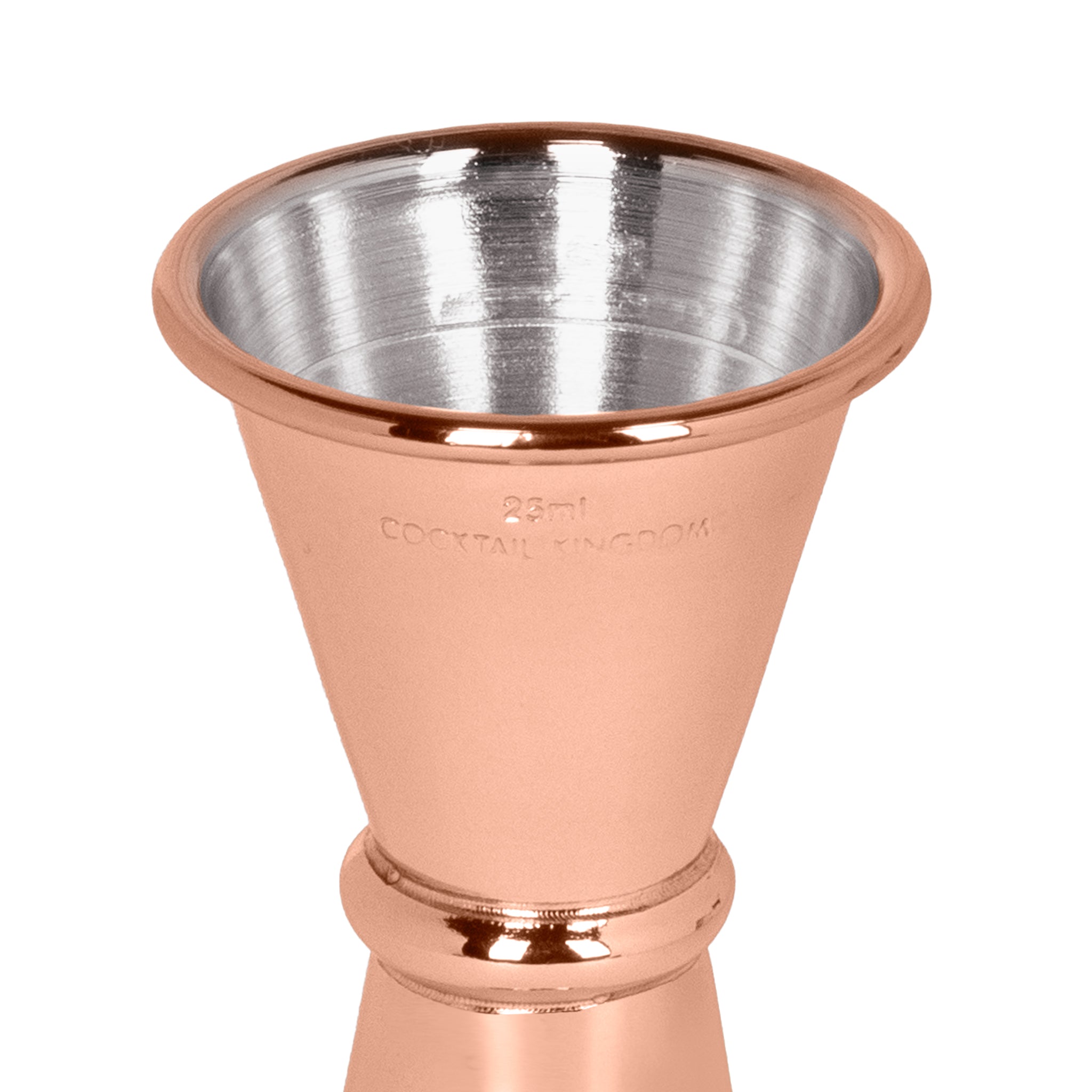 Premium Japanese Style Copper Plated Jigger - 25ml & 50ml Dual Measurement Cocktail Tool for Home Bars & Professional Mixologists