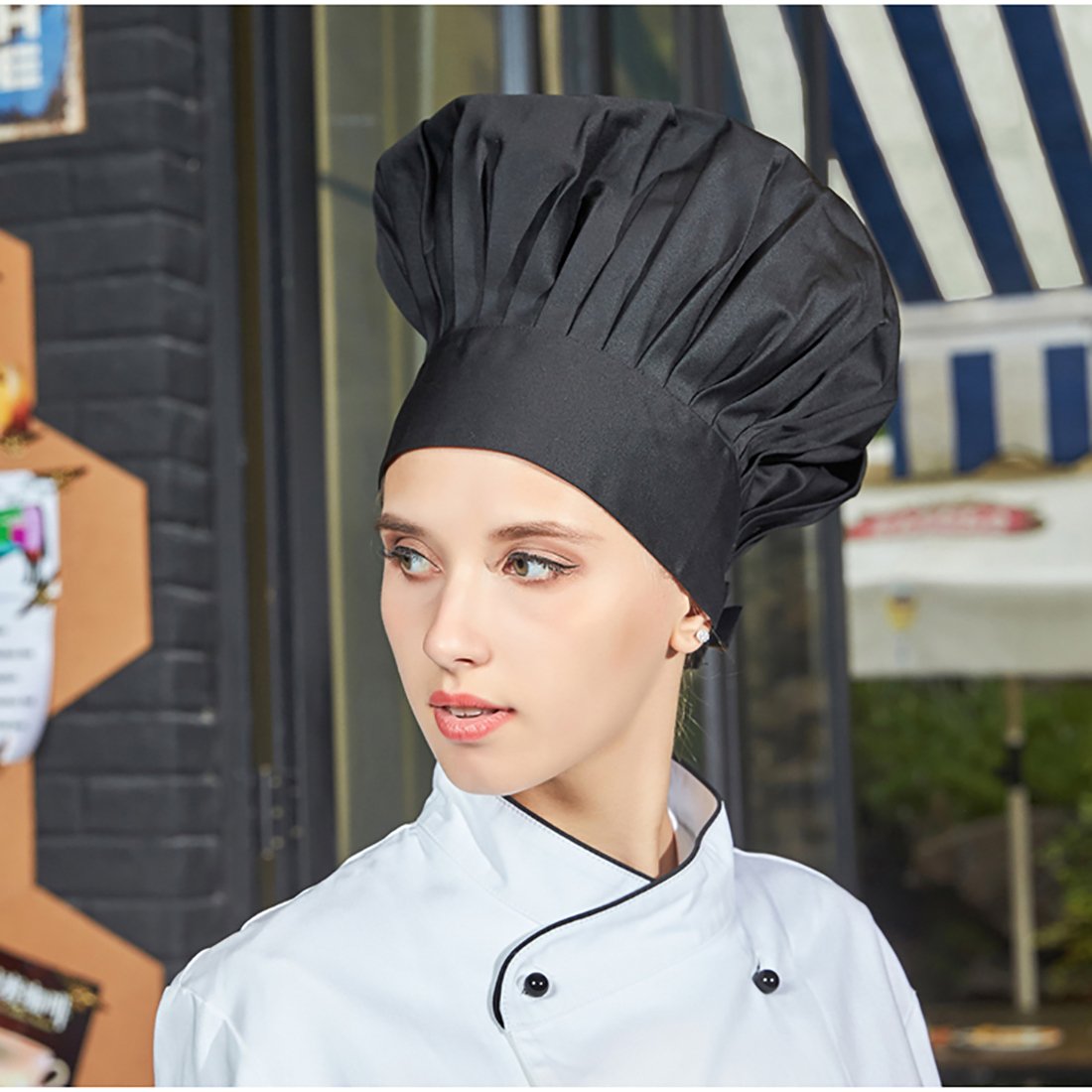 Unisex Adjustable Chef Hat - Professional Kitchen Cooking & Baking Cap for Men & Women (Black) - Perfect for Restaurants, Bakeries & Home Cooking
