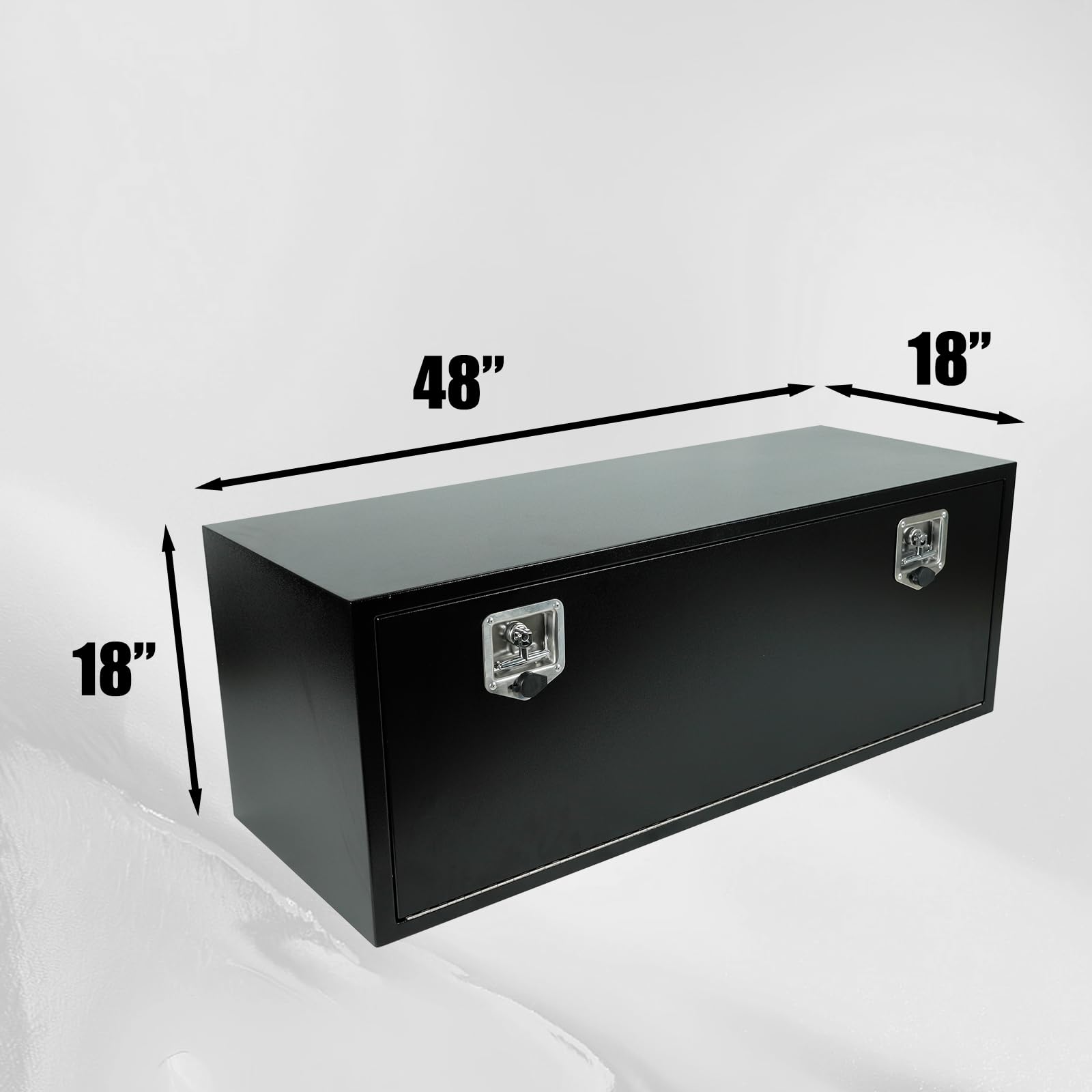 Heavy Duty Black Steel Underbody Truck Tool Box with T-Handle Lock - 48