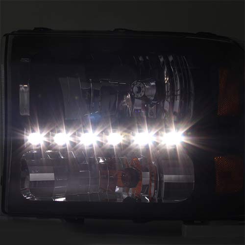 AKKON Black LED Headlights & Tail Lights Replacement for Ford F250 F350 Super Duty - Left & Right Pair - Off-Road, Night Driving & Custom Truck Upgrade
