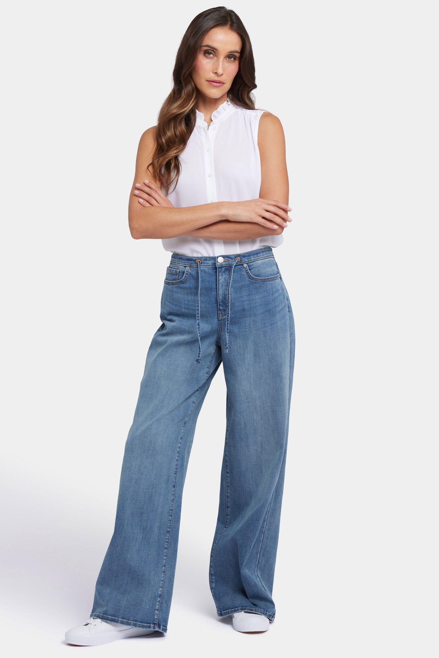 Cindi Relaxed Wide Leg Jeans for Women - High Waist Comfort Stretch Denim Pants - Casual & Boho Style (Majorca Bay) | Perfect for Everyday Wear, Weekend Outfits & Travel