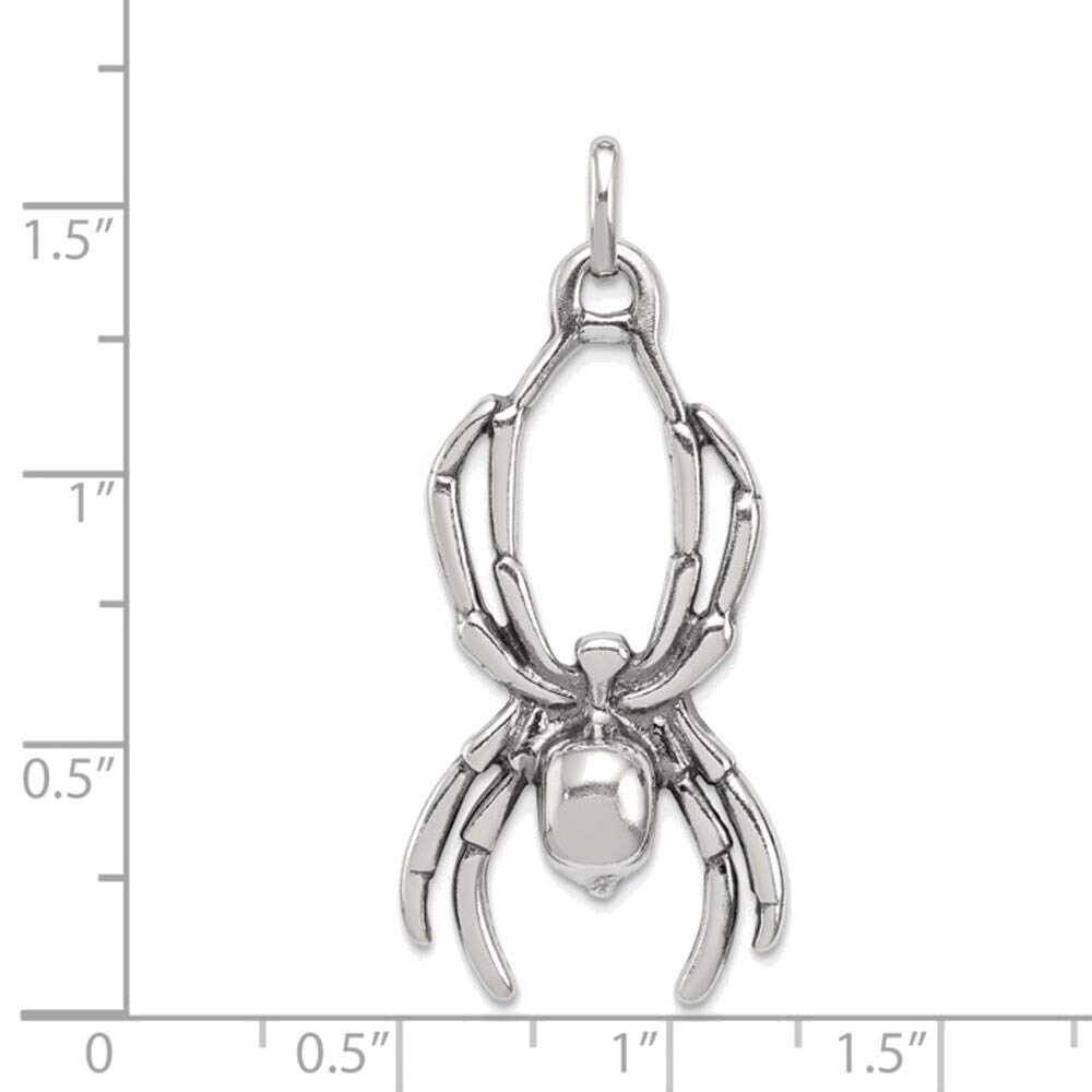 Bonyak Sterling Silver Antique Spider Pendant Necklace - Gothic Jewelry for Women - Perfect for Halloween, Cosplay & Alternative Fashion