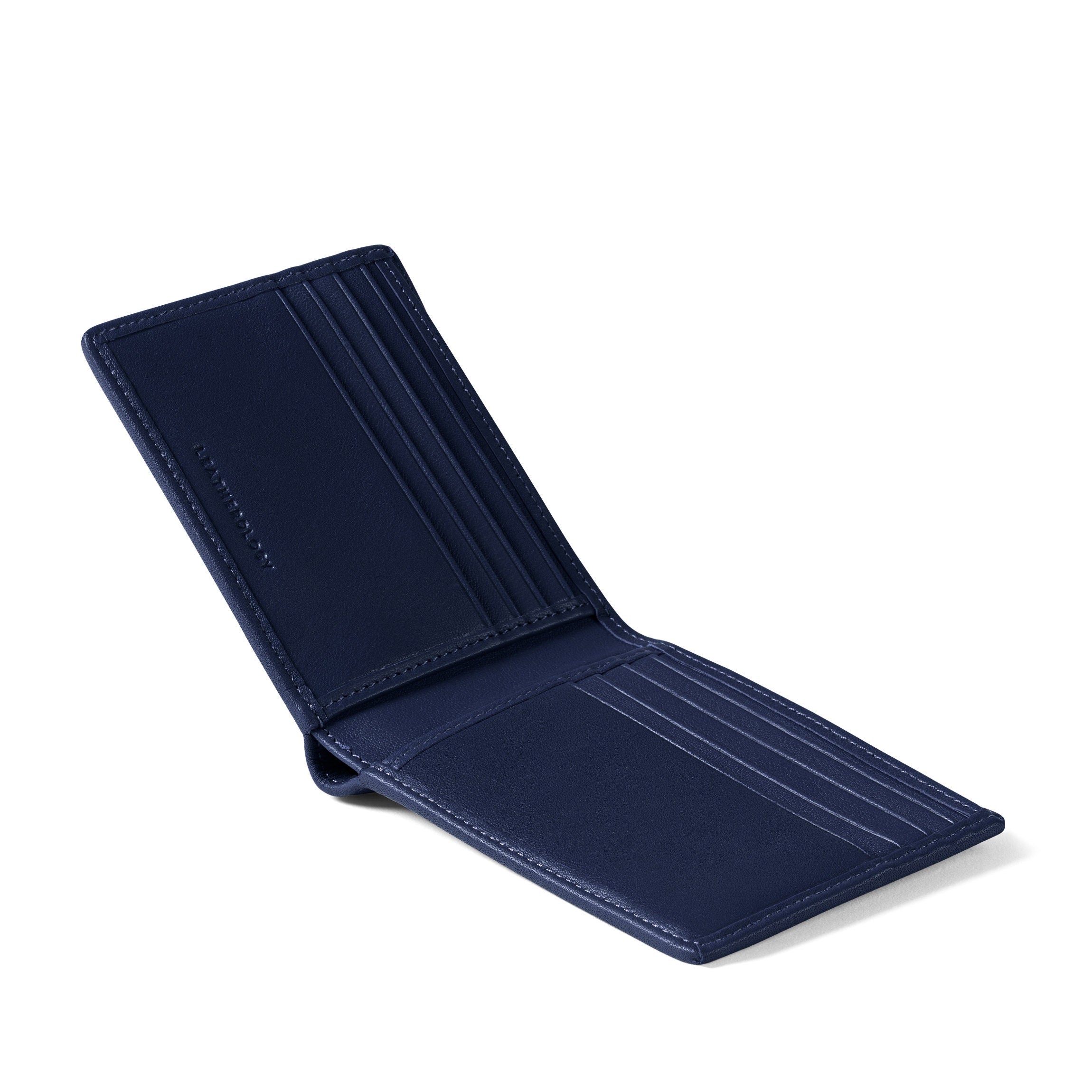 Premium Bifold Wallet for Men - Genuine Leather Navy Blue RFID Blocking - Slim Minimalist Design for Everyday Carry & Travel