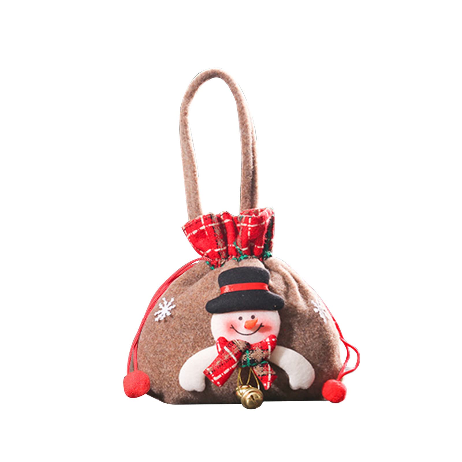 3D Christmas Drawstring Gift Bags - Red Xmas Wrapping Pouch for Stockings, Party Favors & Holiday Decorations | Perfect for Gifts, Goodies & Festive Ornaments