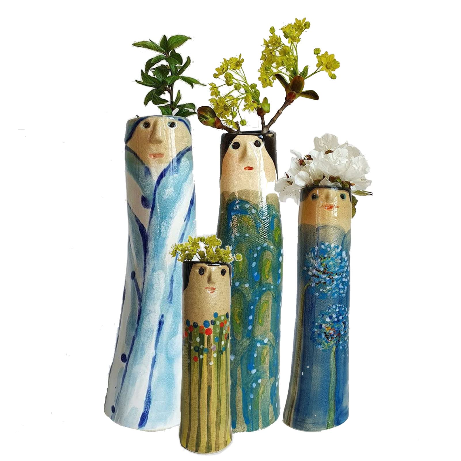 Spring Family Bud Vases Set - Bohemian Style Glass Vases for Modern Farmhouse Decor | Rustic Home Decoration Centerpieces for Living Room, Wedding, Dining Table & Special Occasions