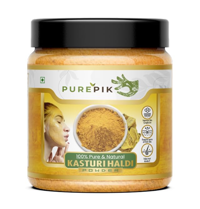 Organic Kasturi Haldi Powder for Face & Skin Care - 200g Wild Turmeric Powder (Kasturi Manjal) - Brightens Complexion, Reduces Blemishes & Dark Spots - Perfect for DIY Face Masks, Skin Lightening & Ayurvedic Beauty Treatments