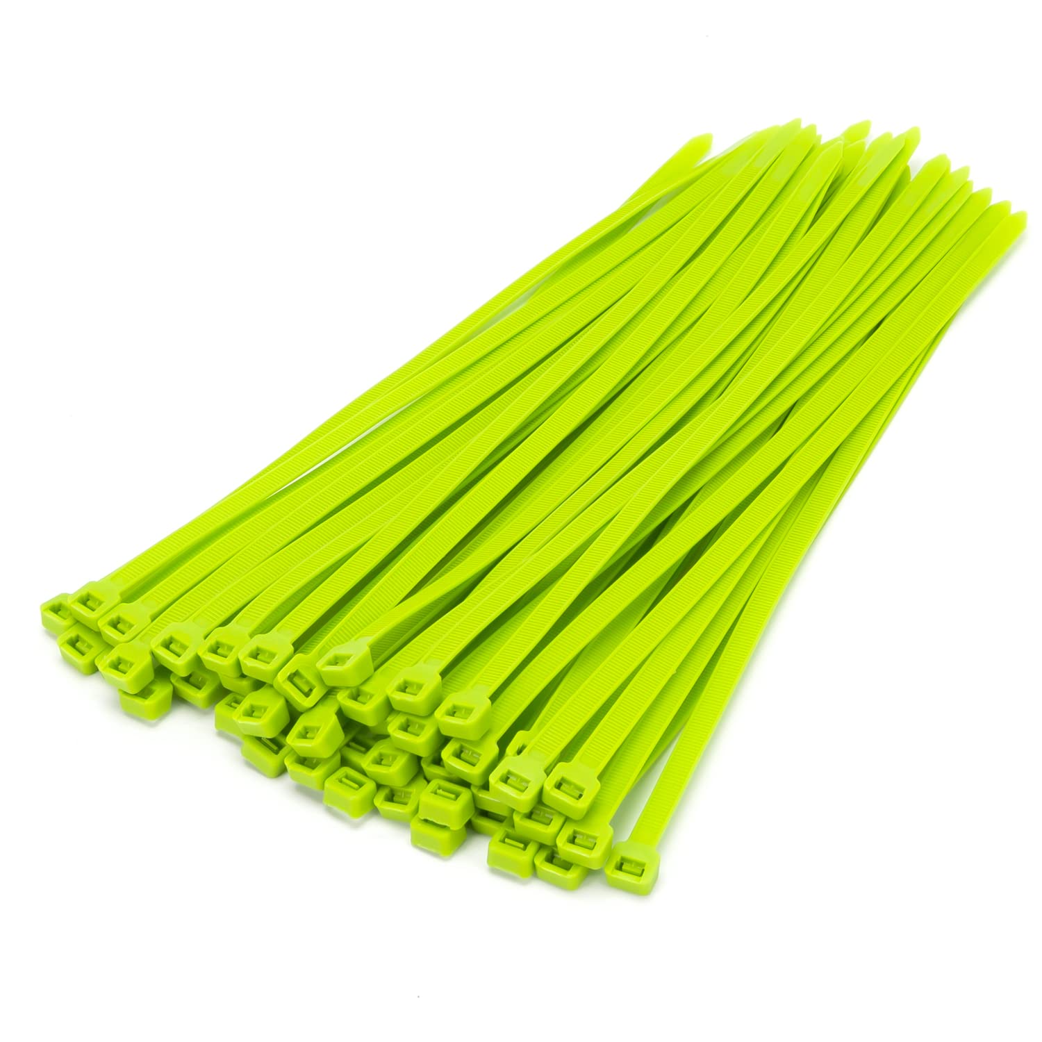 XINGO 100-Pack 16-Inch Heavy Duty Cable Zip Ties - 120 lbs Tensile Strength, Self-Locking Plastic Wire Ties for Indoor & Outdoor Use (Apple Green) - Perfect for Organizing Cables, Bundling Wires, and Securing Outdoor Equipment