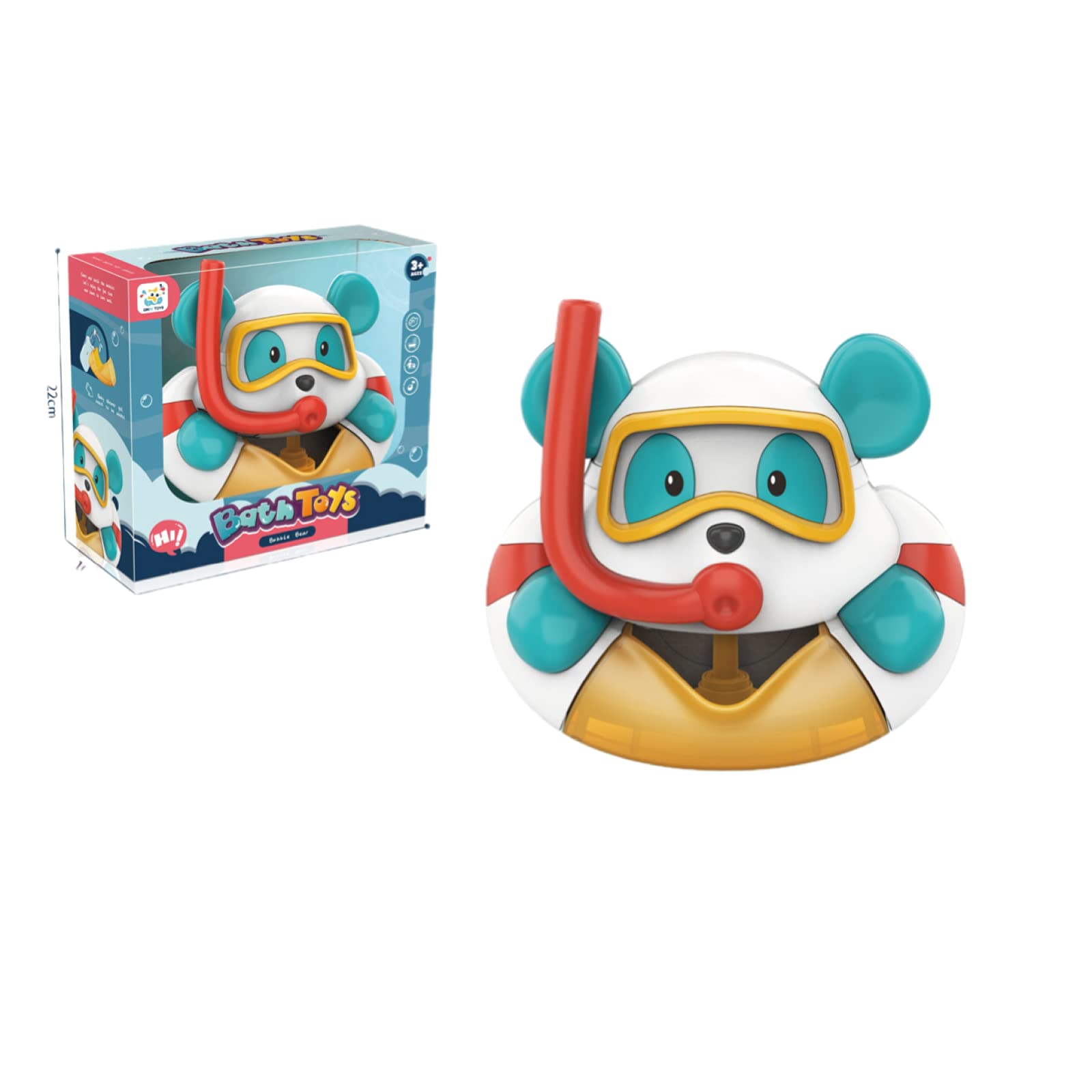 YZXZM Automatic Bear Bubble Machine - Battery Powered Bubble Blower with 12 Songs, Fun Bath Toys for Toddlers 1-3 Years | Perfect for Bathtime Play, Birthday Gifts & Outdoor Bubble Parties