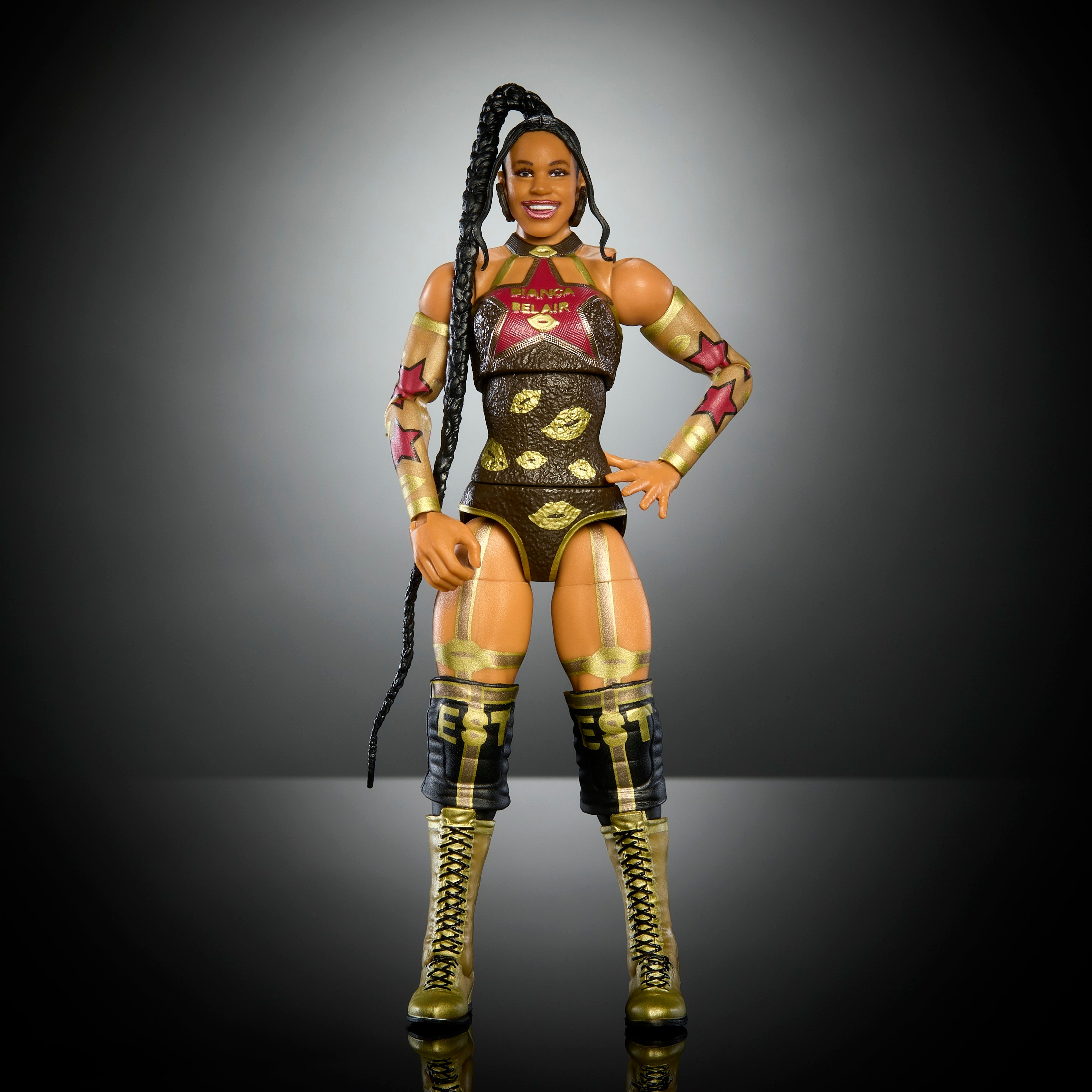 WWE WrestleMania Elite Series Bianca Belair Action Figure with Build-A-Figure (BAF) Part - Collectible Wrestling Toy for Fans & Display