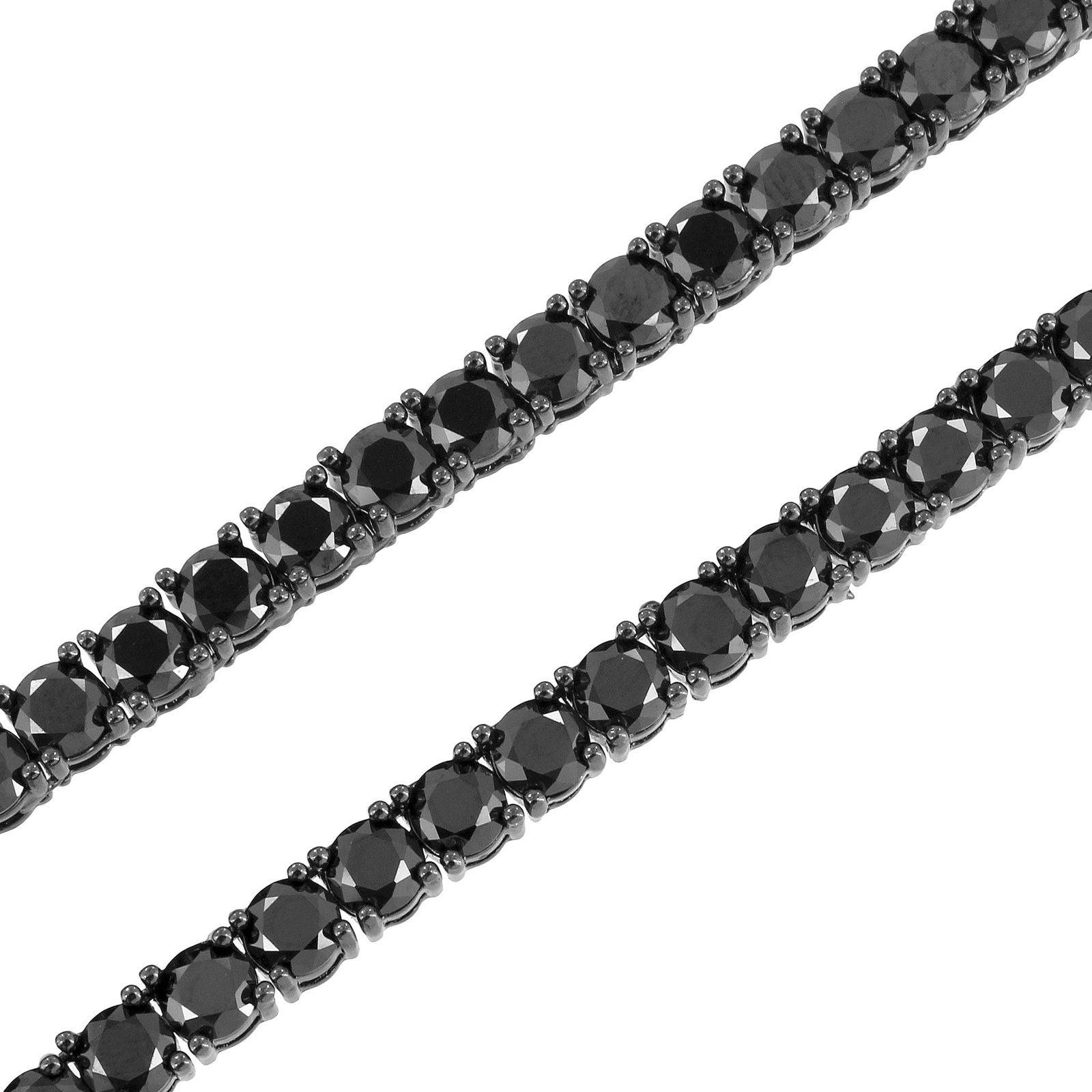 18mm 4mm Black Gold Plated Simulated Diamond Tennis Chain Necklace for Men & Women - Perfect for Christmas Gifts, Parties, and Everyday Elegance