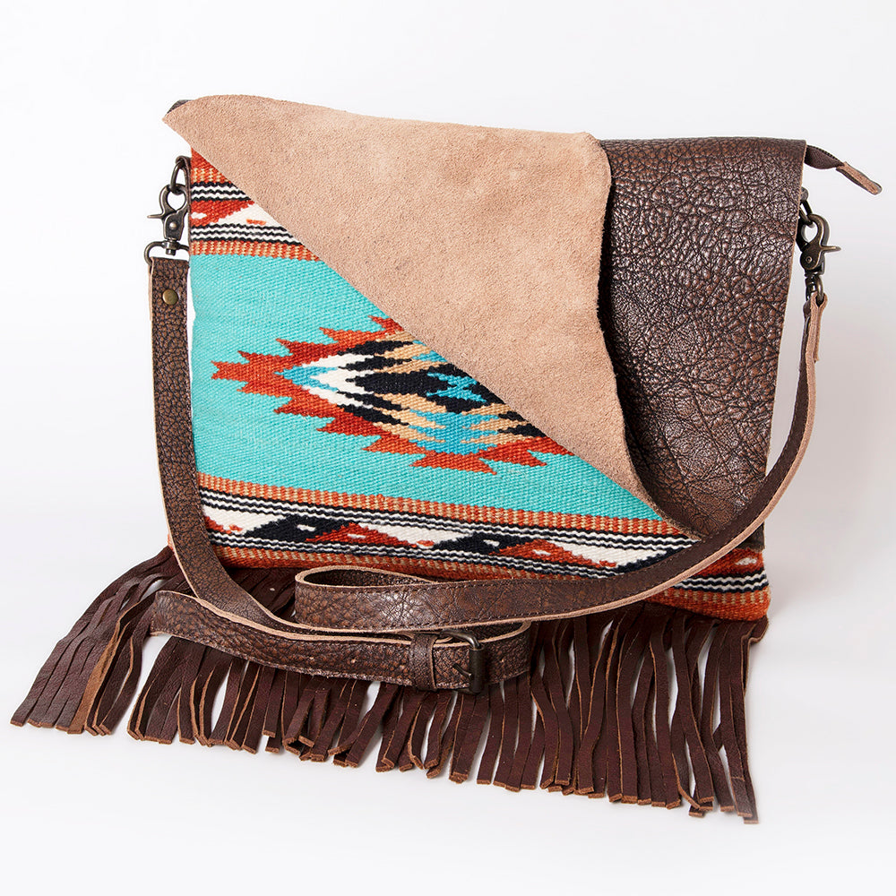 American Darling ADBG1036 Genuine Leather Crossbody Saddle Bag - Western Style Women's Purse Handbag for Casual Outings & Country Events