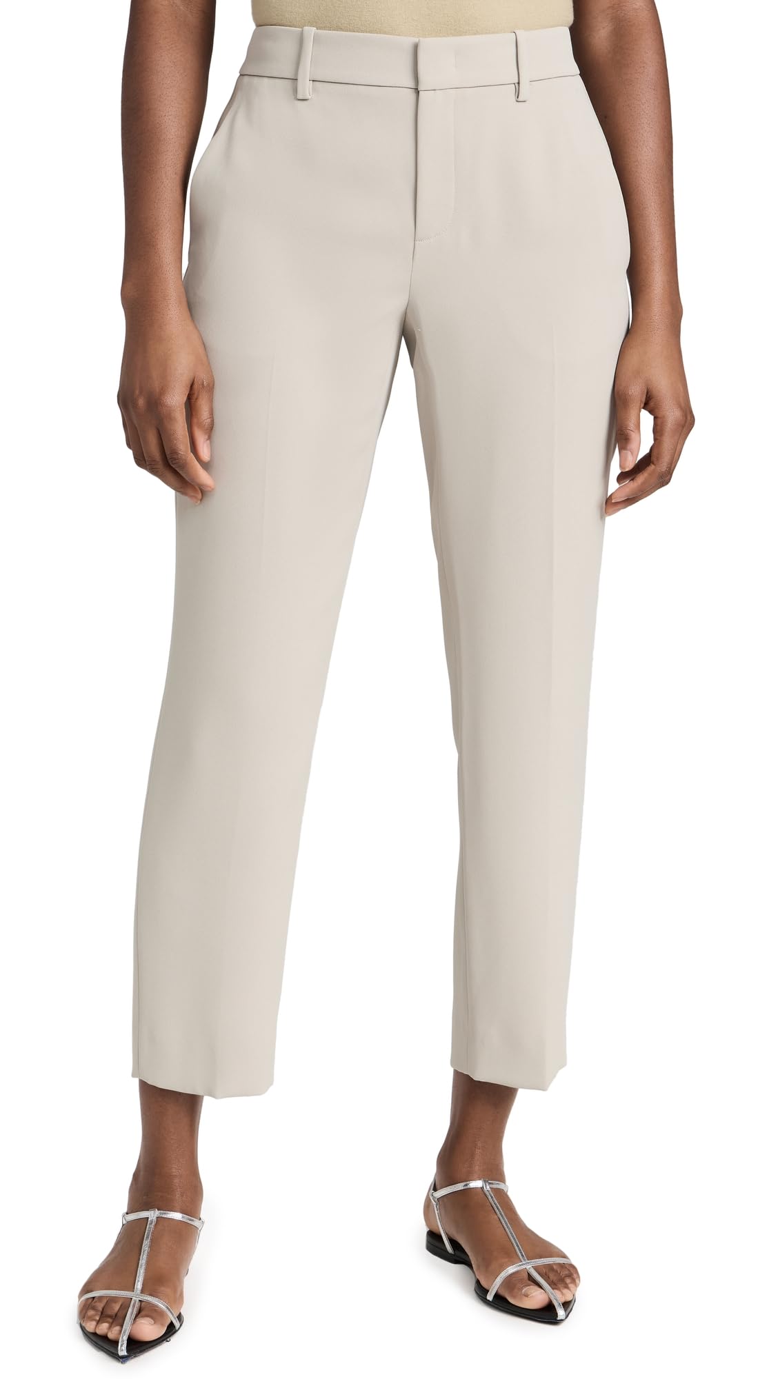 Vince Women's Crepe Tailored Straight Leg Pants - Slim Fit Office Trousers for Business Casual & Professional Workwear