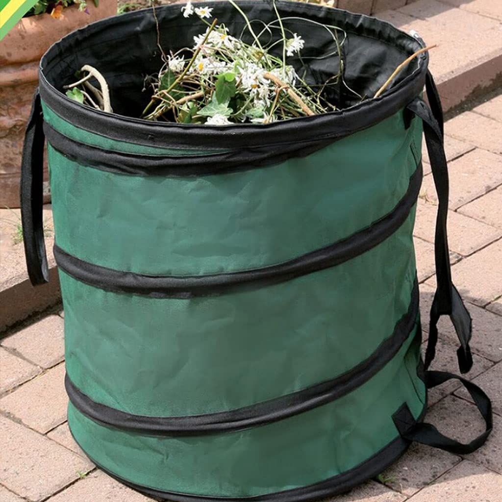 Foldable Oxford Cloth Trash Can - Large Capacity, Thick & Durable Portable Garbage Bin for Home, Office, Kitchen, Camping & Outdoor Use (Green)