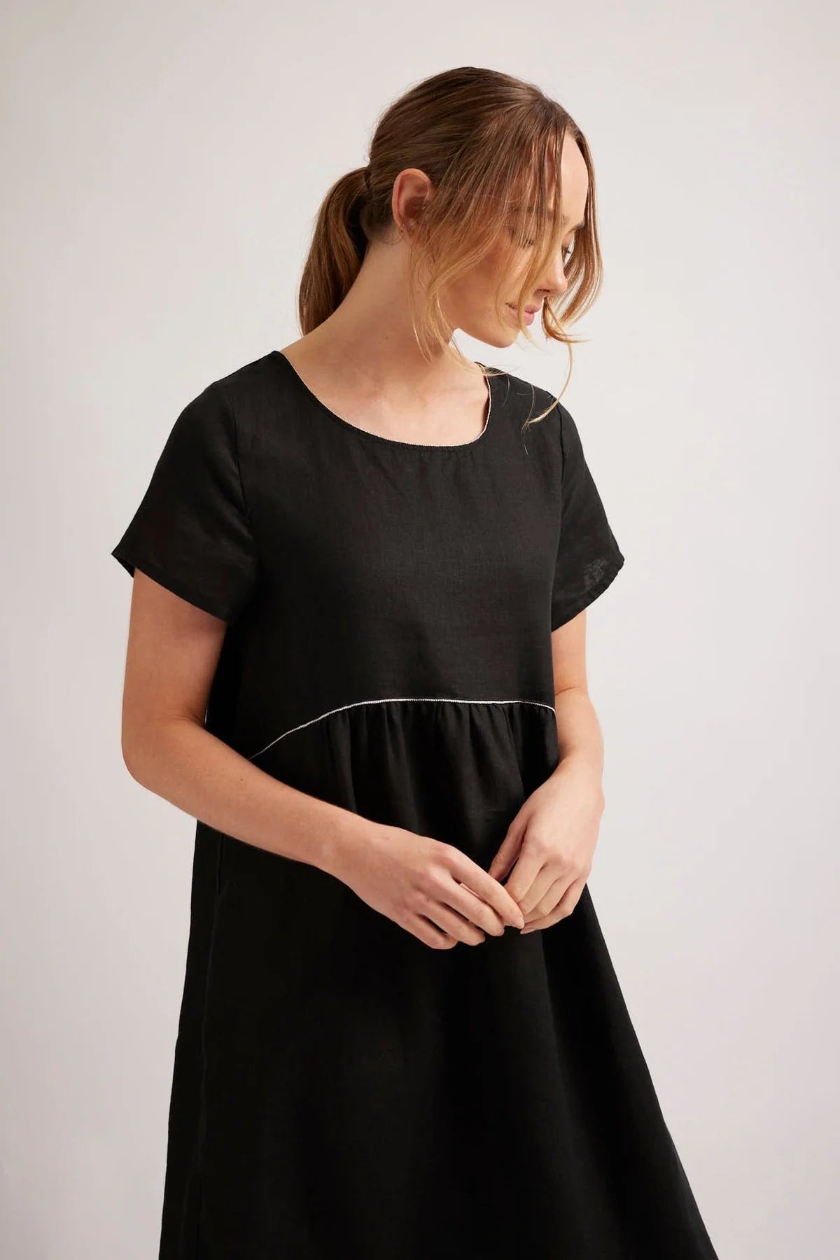 BELLE LINEN DRESS IN BLACK - Women's Summer Maxi Dress with Pockets | Perfect for Beach Vacation, Date Night & Casual Outings