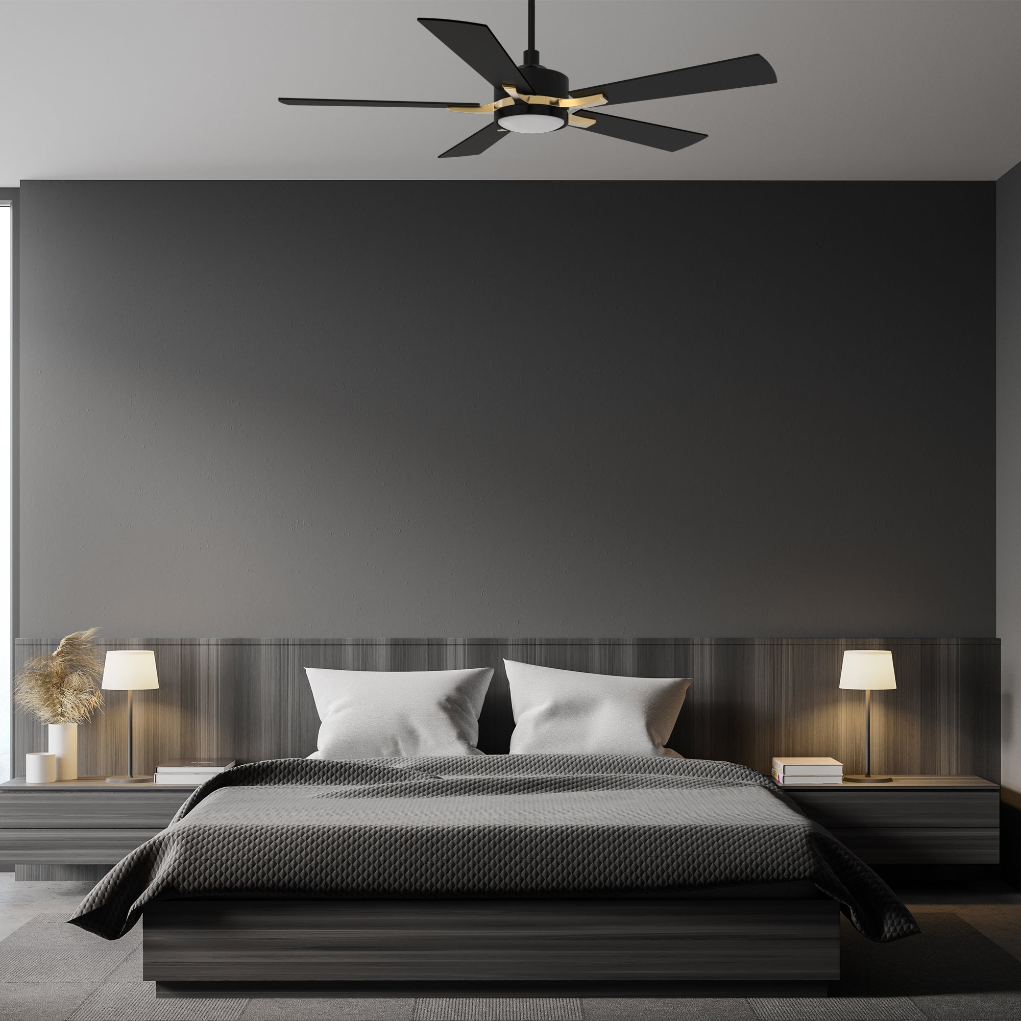 Apex 52 Inch Smart Ceiling Fan with LED Light and Remote Control - Indoor/Outdoor Use for Bedroom, Living Room, Patio & Office