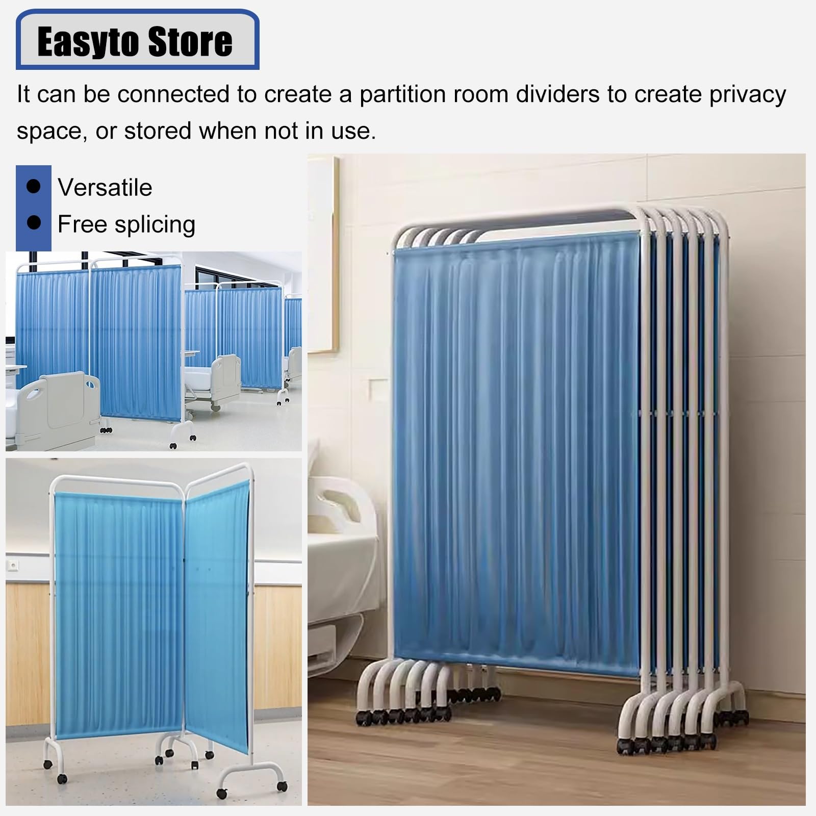 Portable Folding Privacy Screen - 3ft to 15ft Adjustable Medical Room Divider for Hospitals, Clinics & Salons | Yellow 2-Panel (180cm) | Perfect for Patient Privacy, Office Partitions & Event Spaces