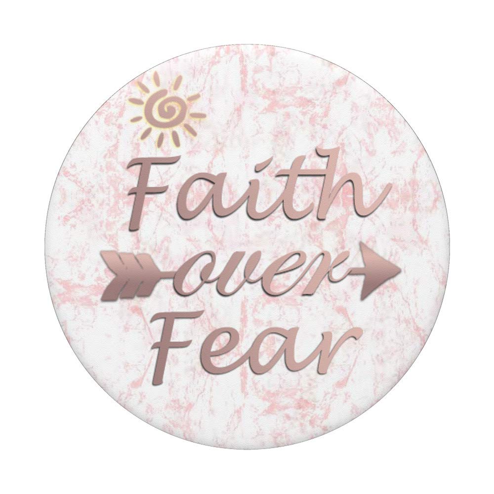 Rose Pink Faith Over Fear Phone Holder with Bible Verse Quote - Inspirational Gift for Home, Office, or Car Use
