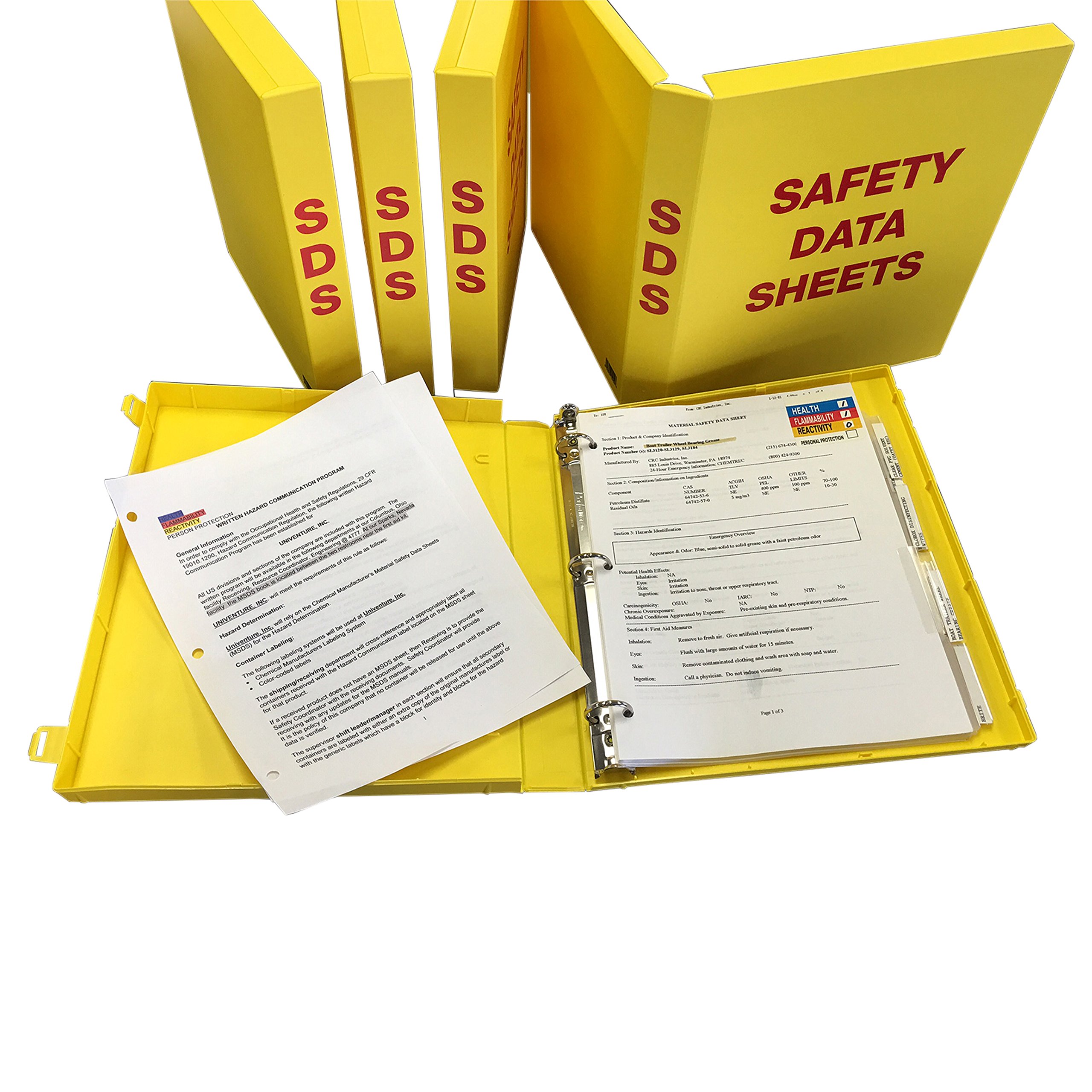 UniKeep SDS Binder with Metal Rings - Fully Enclosed Case for SDS Sheet Storage - 1.5'' Spine, Includes 20 Page Protectors & 5 Plastic Dividers - Perfect for OSHA Compliance, Workplace Safety & Chemical Documentation Organization