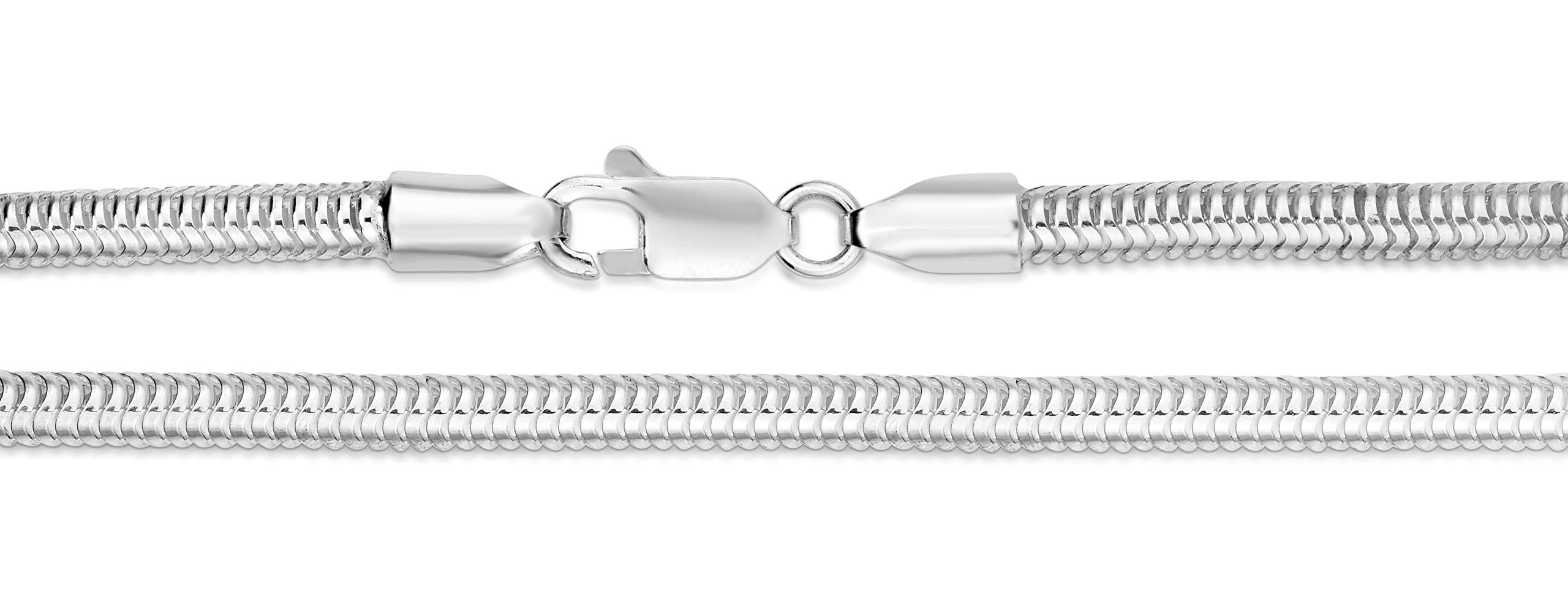 ARGENTO REALE 925 Sterling Silver Snake Chain Necklace 2MM-5MM | Italian Made Round Flexible Necklace 16-30 Inches | Elegant Jewelry for Women, Gift for Her, Wedding & Everyday Wear