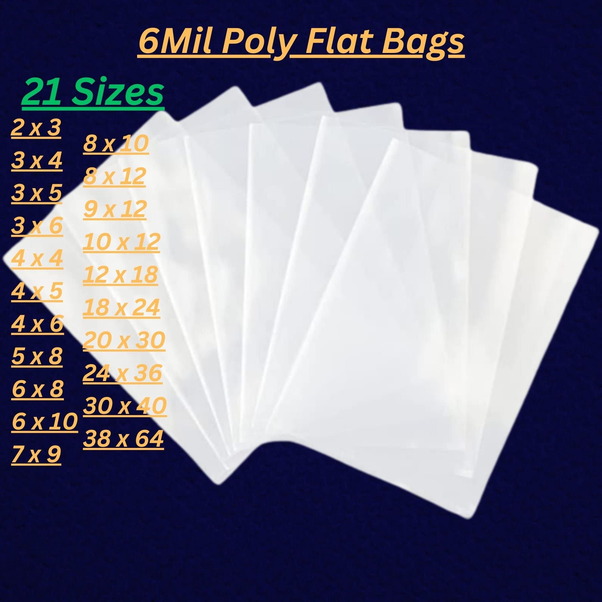 Clear Flat Poly Bags 20x30 Inches - 6Mil Thick (50 Pack) | Durable LDPE Plastic Packaging for Shipping, Storage & Retail | Resealable Open Top Design | Perfect for Crafts, Apparel, Food & Small Business Packaging