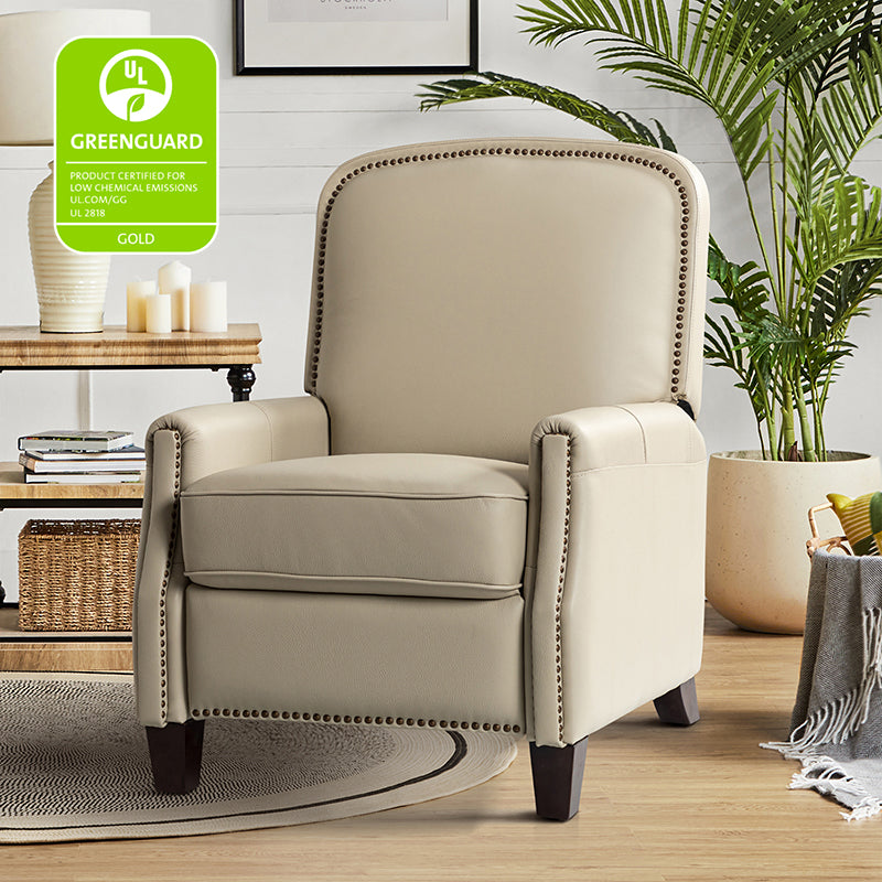 Claudia Genuine Leather Cigar Glider Recliner Chair - Premium Leather Rocking Recliner for Living Room, Nursery & Relaxation | Comfortable Gliding Motion for Nursing Mothers & Seniors