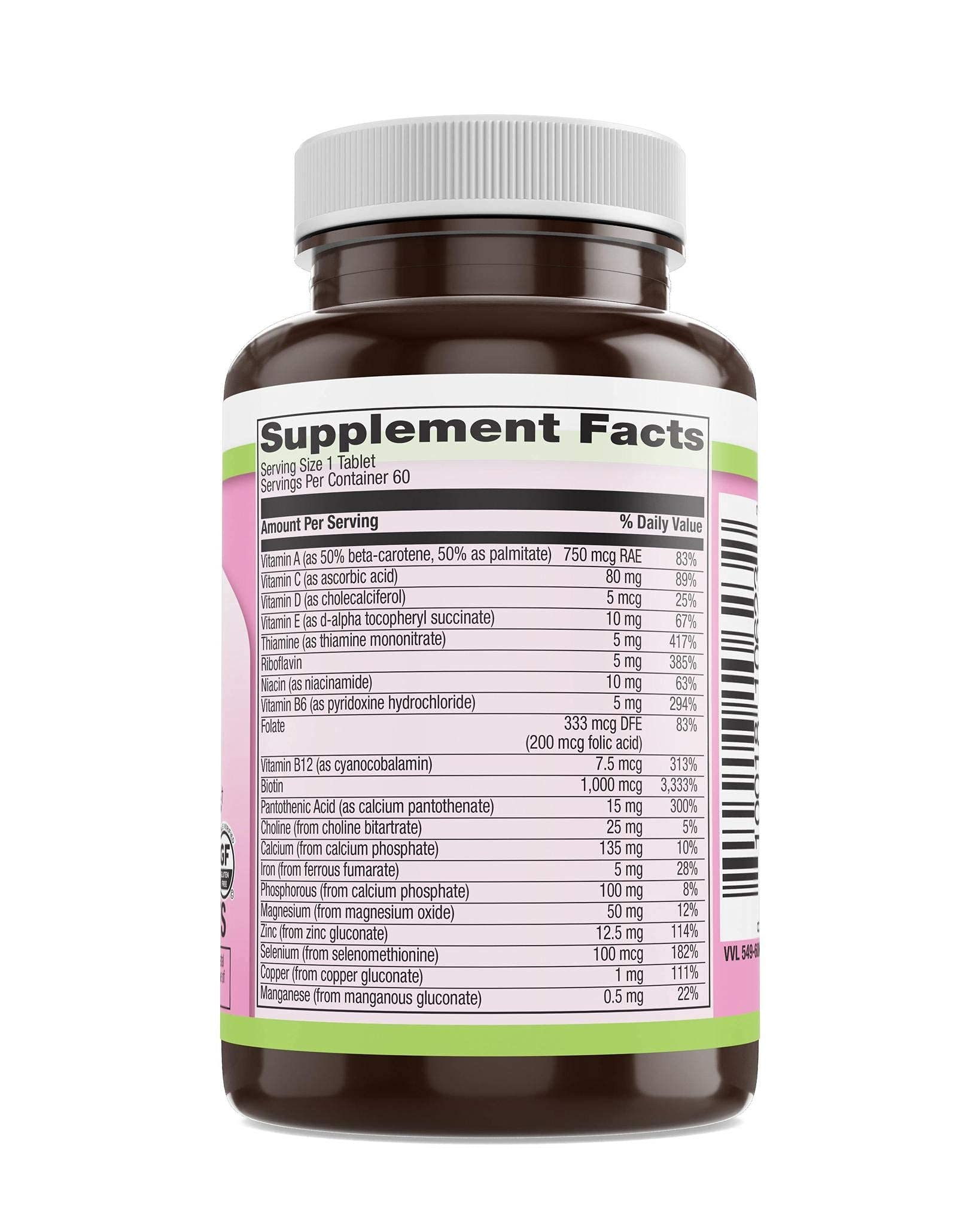 Organic Hair, Skin & Nails Vitamins for Women & Men - Biotin, MSM & B Complex Supplement for Healthy Hair Growth, Strong Nails & Glowing Skin - 60 Tablets - Perfect for Daily Beauty Routine & Wellness Support
