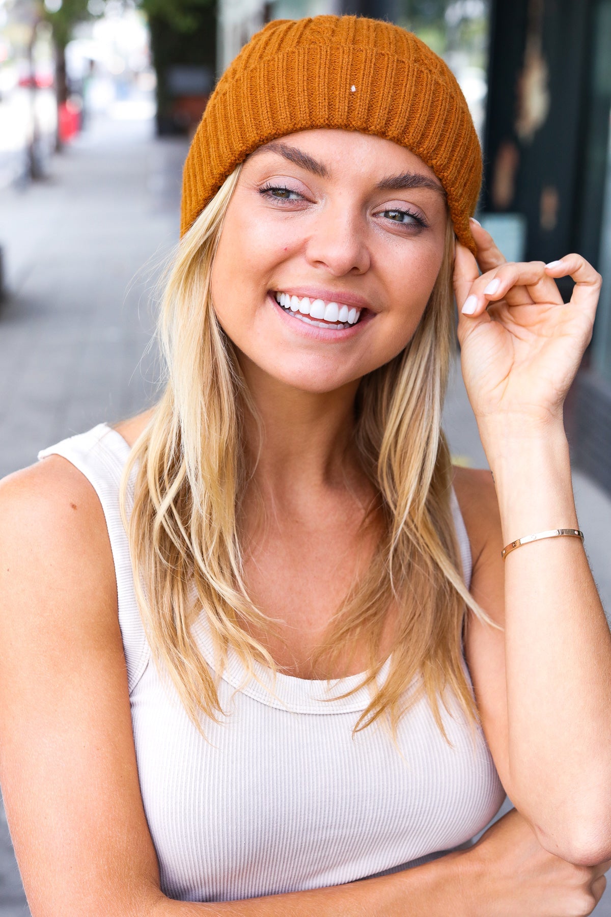 Mustard Cable Knit Beanie Hat for Women & Men - Soft Winter Warm Knitted Cap - Perfect for Skiing, Snowboarding & Outdoor Activities